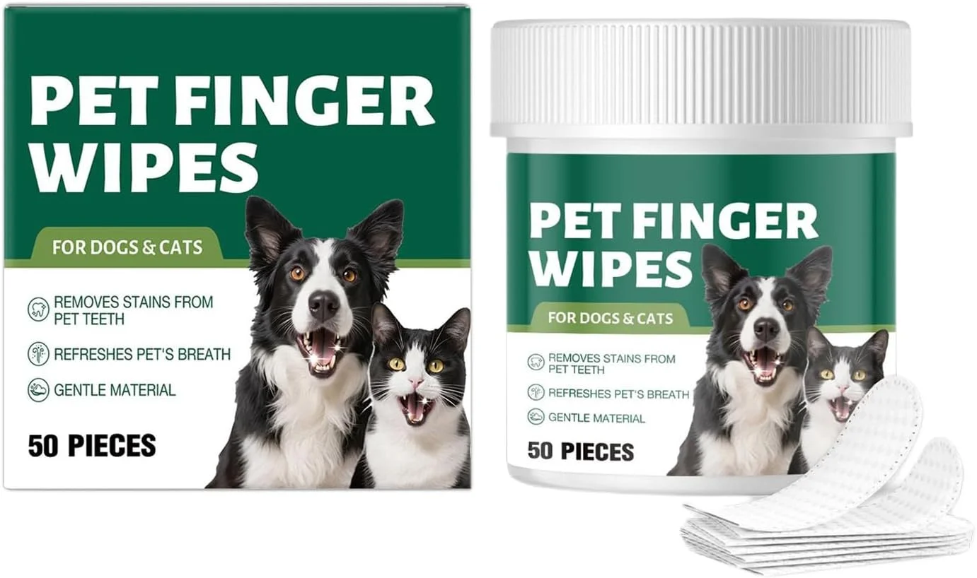 دستمال مرطوب تمیز کننده دندان سگ - مسواک انگشتی گربه 50 عددی، از بین برنده بوی بد دهان برای نظافت بچه گربه، شستشوی پنجه، مناسب دامپزشک، مسافرت، فضای باز، داخل خانه دستمال مرطوب تمیز کننده دندان سگ - مسواک انگشتی گربه 50 عددی، از بین برنده بوی بد دهان برای نظافت بچه گربه، شستشوی پنجه، مناسب دامپزشک، مسافرت، فضای باز، داخل خانه