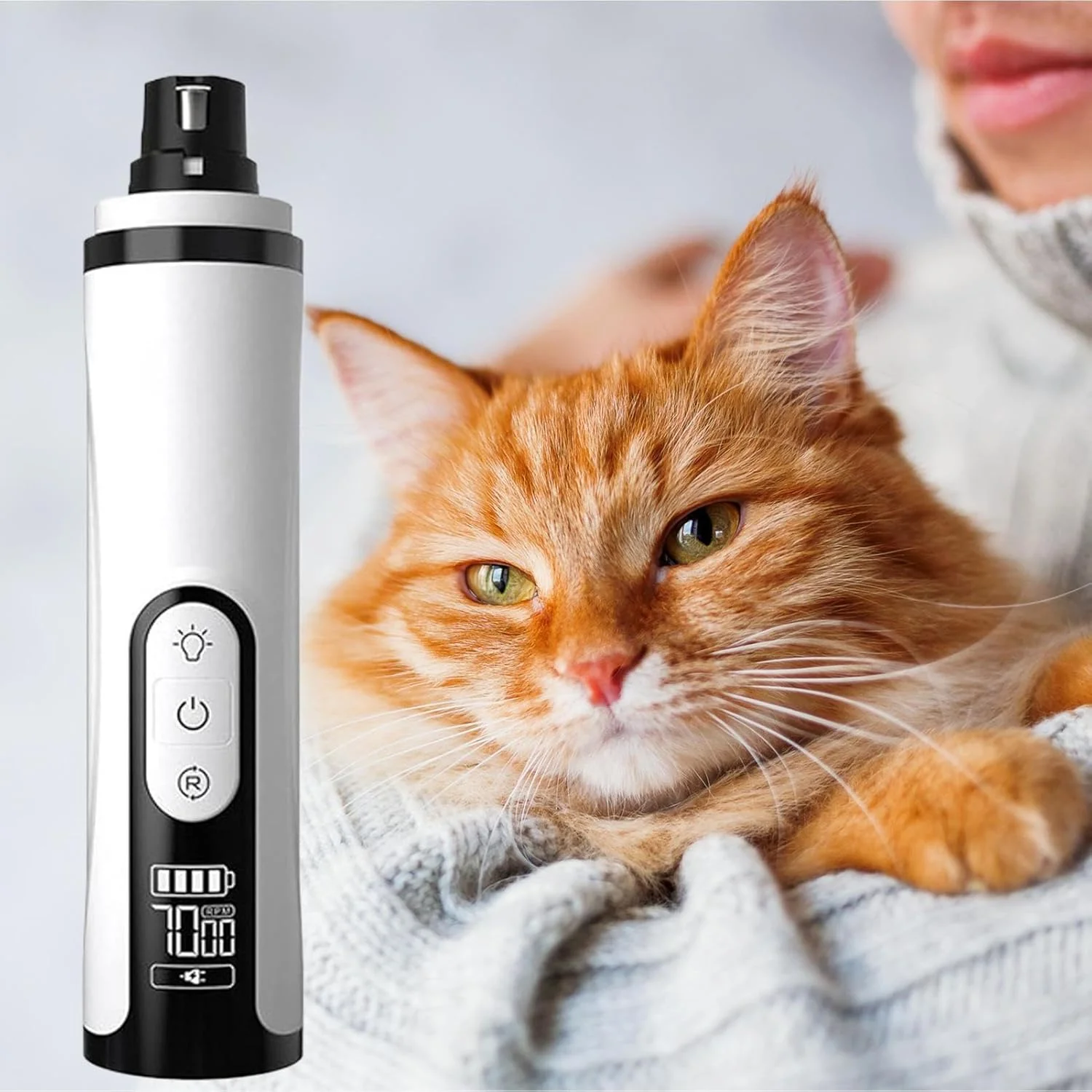 سوهان ناخن سگ | دستگاه سوهان ناخن با چراغ LED برای گربه ها - دستگاه برقی ارگونومیک برای سوهان کردن ناخن حیوانات خانگی بزرگ، کوچک، بچه گربه و توله سگ سوهان ناخن سگ | دستگاه سوهان ناخن با چراغ LED برای گربه ها - دستگاه برقی ارگونومیک برای سوهان کردن ناخن حیوانات خانگی بزرگ، کوچک، بچه گربه و توله سگ