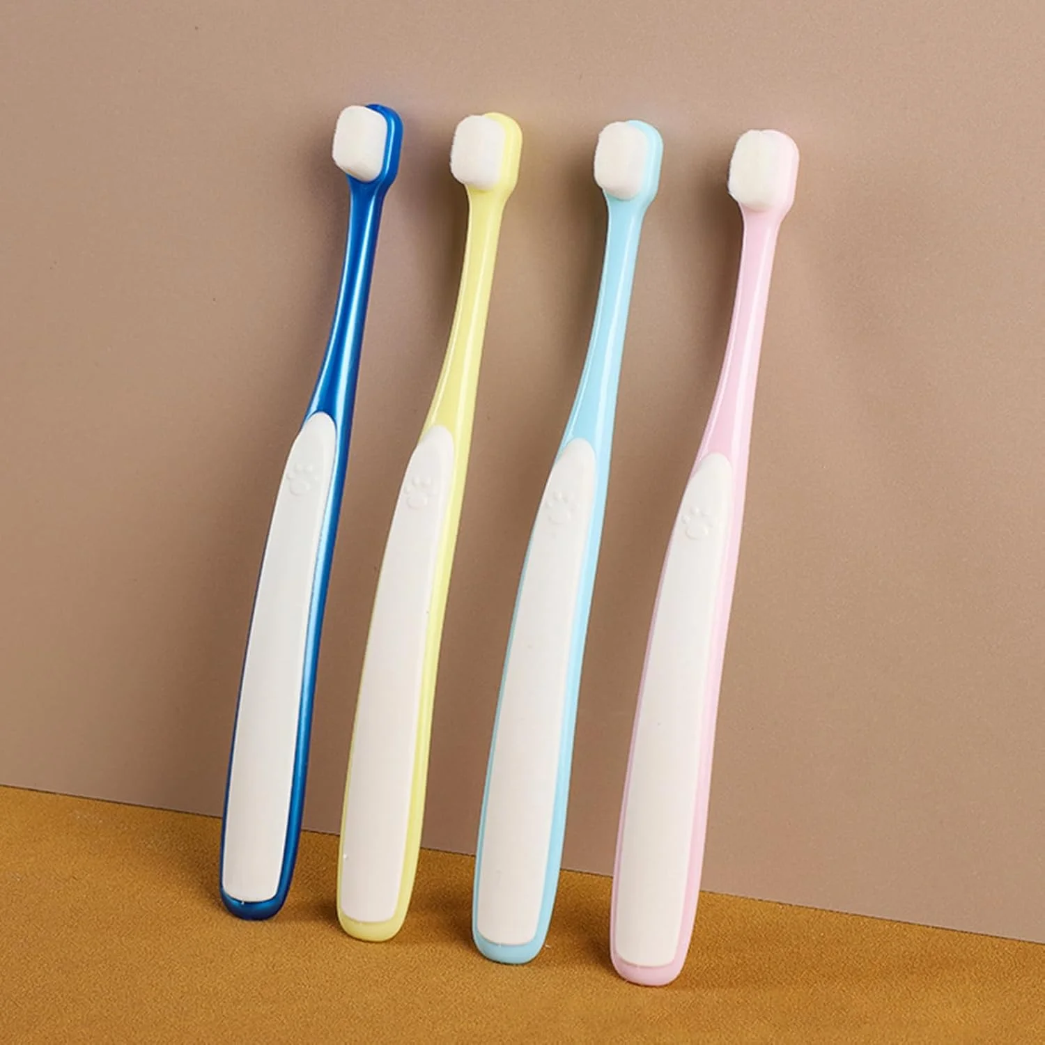 مسواک حیوانات خانگی - کیت مسواک زدن دندان، مراقبت از لثه - مسواک کوچک سگ، برای تمیز کردن روزانه توله سگ و بچه گربه، مناسب منزل، مسافرت، داخل و خارج از خانه، حمام