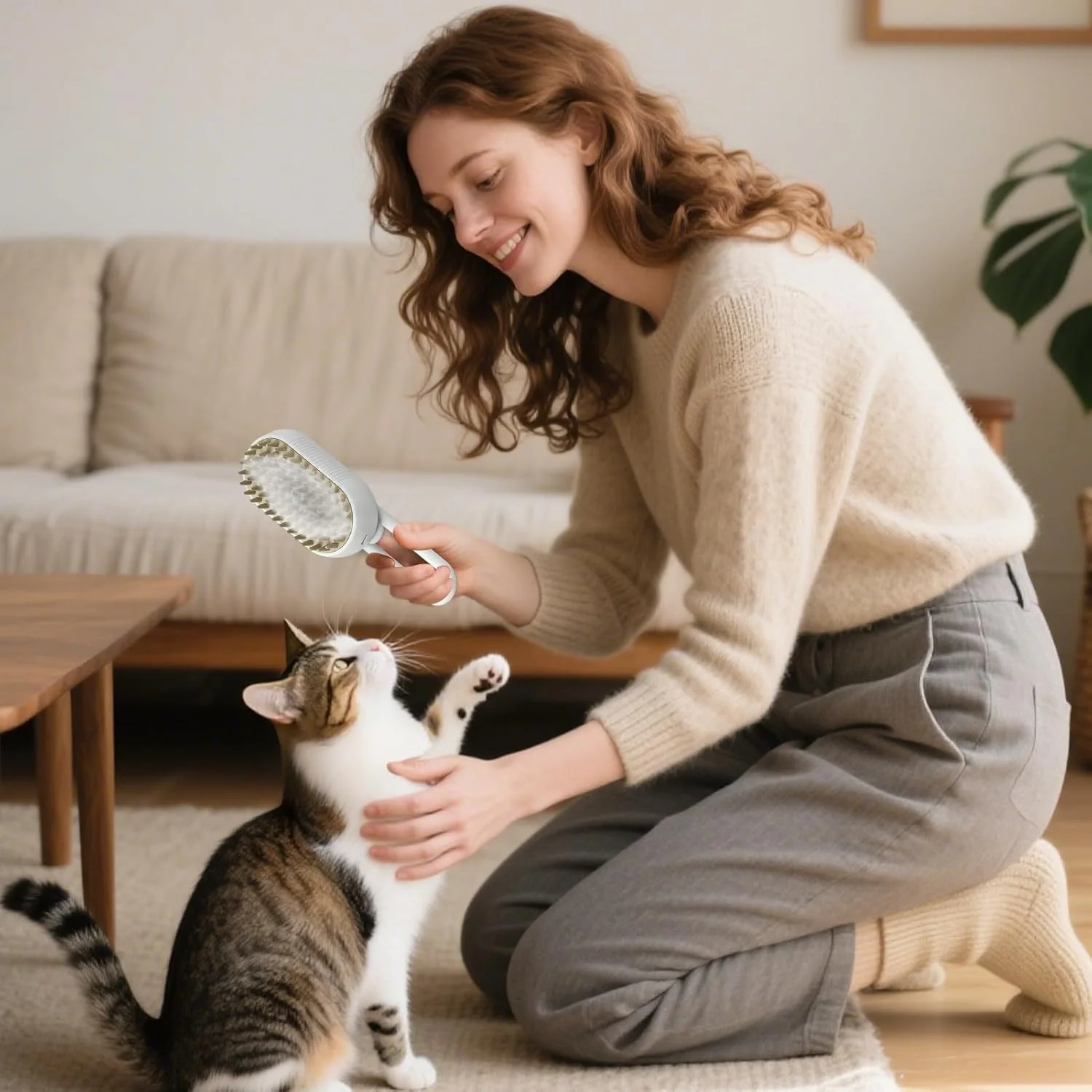 برس بخار برای گربه | شانه موزدایی شارژی USB - شانه حذف موی شل ملایم و بی صدا برای حمام، خانه، مسافرت، فضای باز، فضای داخلی، بچه گربه خرگوش مو بلند برس بخار برای گربه | شانه موزدایی شارژی USB - شانه حذف موی شل ملایم و بی صدا برای حمام، خانه، مسافرت، فضای باز، فضای داخلی، بچه گربه خرگوش مو بلند