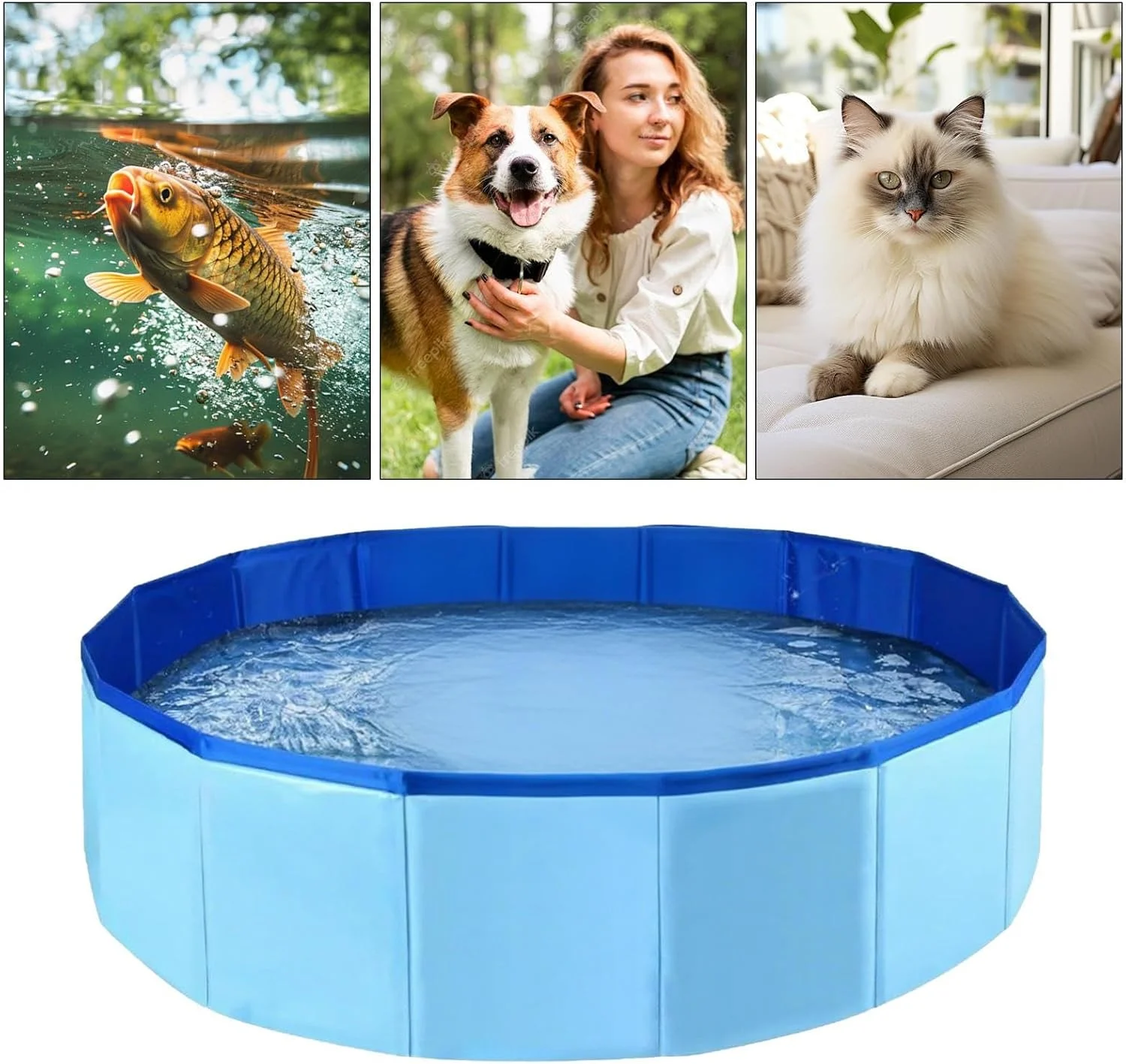 استخر سگ | وان حمام حیوانات خانگی برای داخل خانه | استخر تاشو گربه و سگ برای کمپینگ، باغ، ساحل، پاسیو، حیاط خلوت، داخل خانه، پیک نیک، بالکن و فضای باز استخر سگ | وان حمام حیوانات خانگی برای داخل خانه | استخر تاشو گربه و سگ برای کمپینگ، باغ، ساحل، پاسیو، حیاط خلوت، داخل خانه، پیک نیک، بالکن و فضای باز