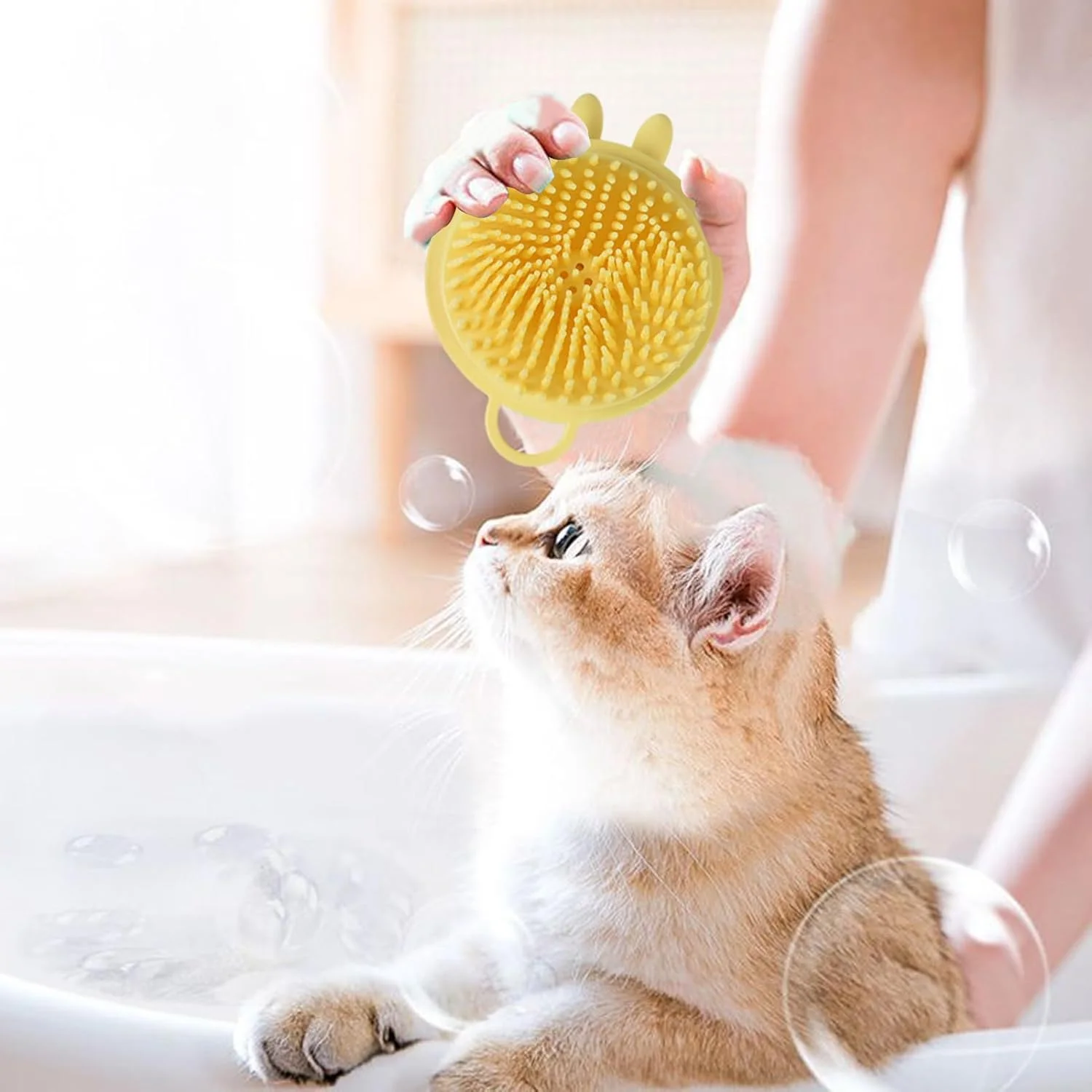 برس حمام سگ | برس مو سیلیکونی طرح خرگوش - برس اسکراب سگ - برای ماساژ، شستشو، شامپو زدن، مراقبت از مو و پوشش مو، مناسب حیوانات خانگی، گربه و توله سگ برس حمام سگ | برس مو سیلیکونی طرح خرگوش - برس اسکراب سگ - برای ماساژ، شستشو، شامپو زدن، مراقبت از مو و پوشش مو، مناسب حیوانات خانگی، گربه و توله سگ