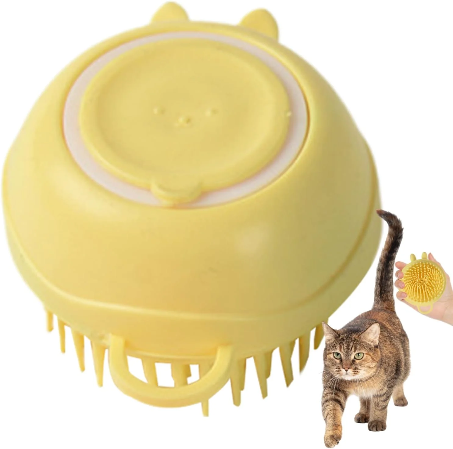 برس حمام حیوانات خانگی، اسکرابر سیلیکونی طرح خرگوش، برس حمام گربه | برای ماساژ، شستشو، شامپو زدن، مراقبت از موی حیوانات خانگی، گربه و توله سگ