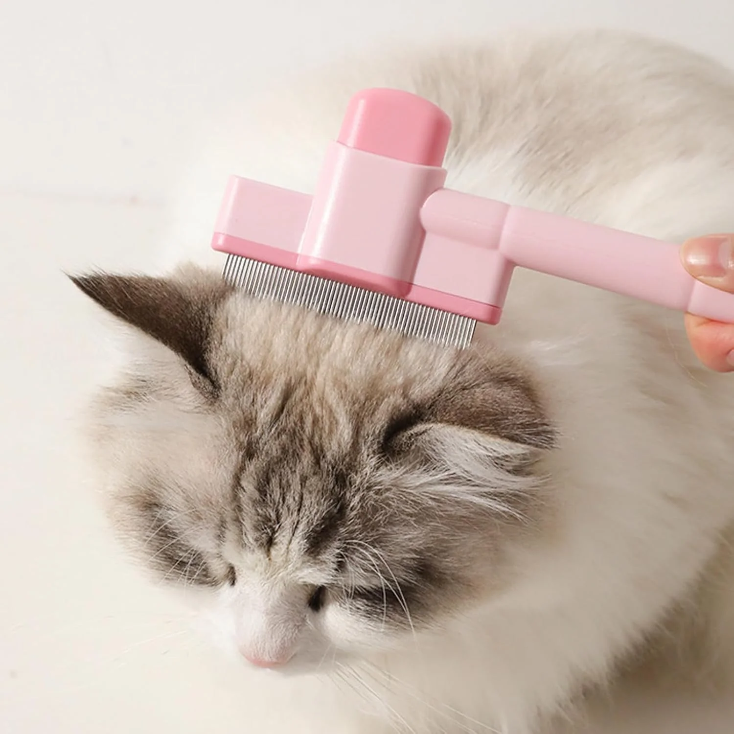 شانه حیوانات خانگی - برس مو زدایی با دسته ارگونومیک | شانه حیوانات خانگی برای گربه ها، برای حمام کردن، نظافت و ریزش موی حیوانات کوچک در محیط های داخلی