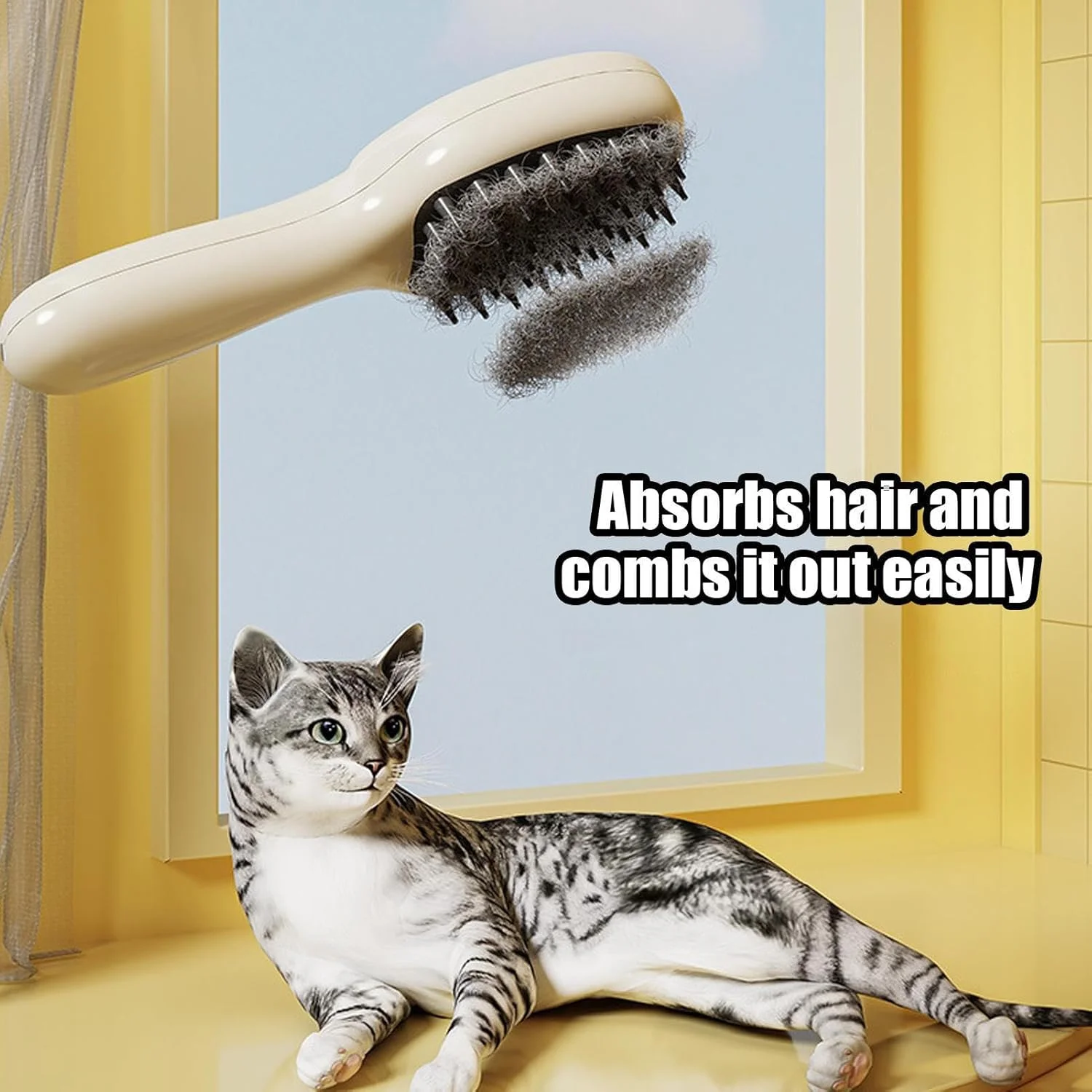 برس بخار سگ | برس سریع ضد الکتریسیته ساکن، شانه بخار تمیز کننده حیوانات خانگی | برای نظافت بیرونی، تمیز کردن منزل، حمام داخلی، نظافت روزانه، توله سگ و بچه گربه