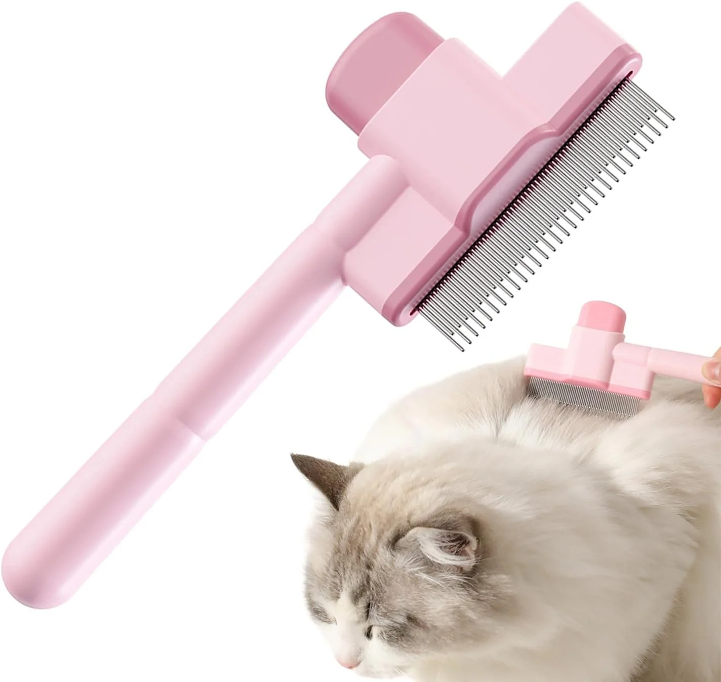برس گربه | برس مو زدایی با دسته ارگونومیک | برس حیوانات خانگی برای گربه ها - برای حمام کردن، نظافت حیوانات کوچک، ریزش مو در محیط داخلی و تمیز کردن برس گربه | برس مو زدایی با دسته ارگونومیک | برس حیوانات خانگی برای گربه ها - برای حمام کردن، نظافت حیوانات کوچک، ریزش مو در محیط داخلی و تمیز کردن