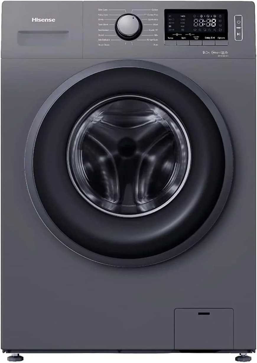 ماشین لباسشویی درب از جلو هایسنس 9 کیلویی 1400 دور نقره ای مدل WFPV9014EMT - 1 سال خدمات پشتیبانی