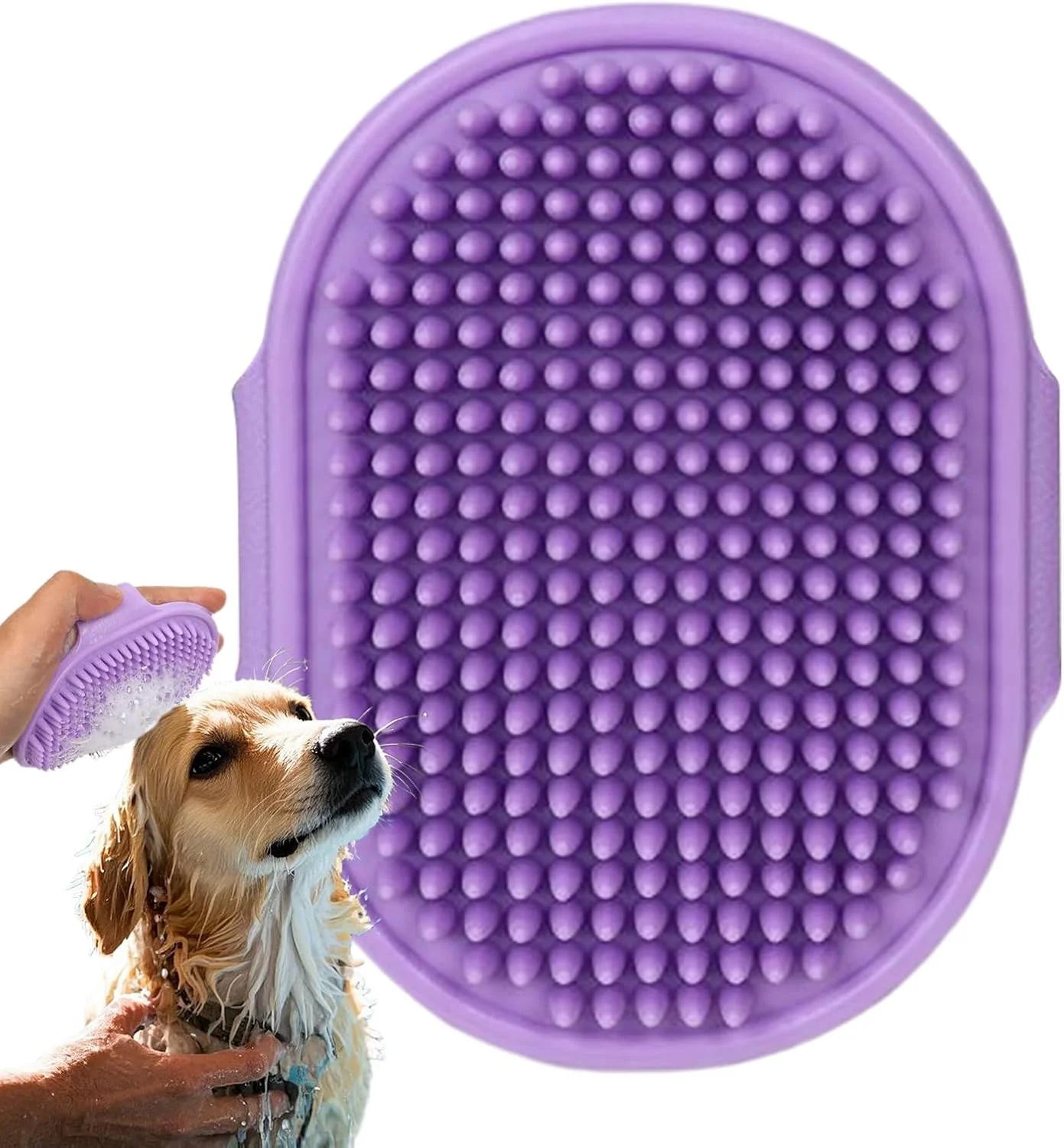 برس حمام سگ - شانه نظافت راحت و ارگونومیک | برس حمام حیوانات خانگی | برای گربه ها، توله سگ ها، راسوها، اسب ها، خرگوش ها، خوکچه های هندی، داخل و خارج از خانه