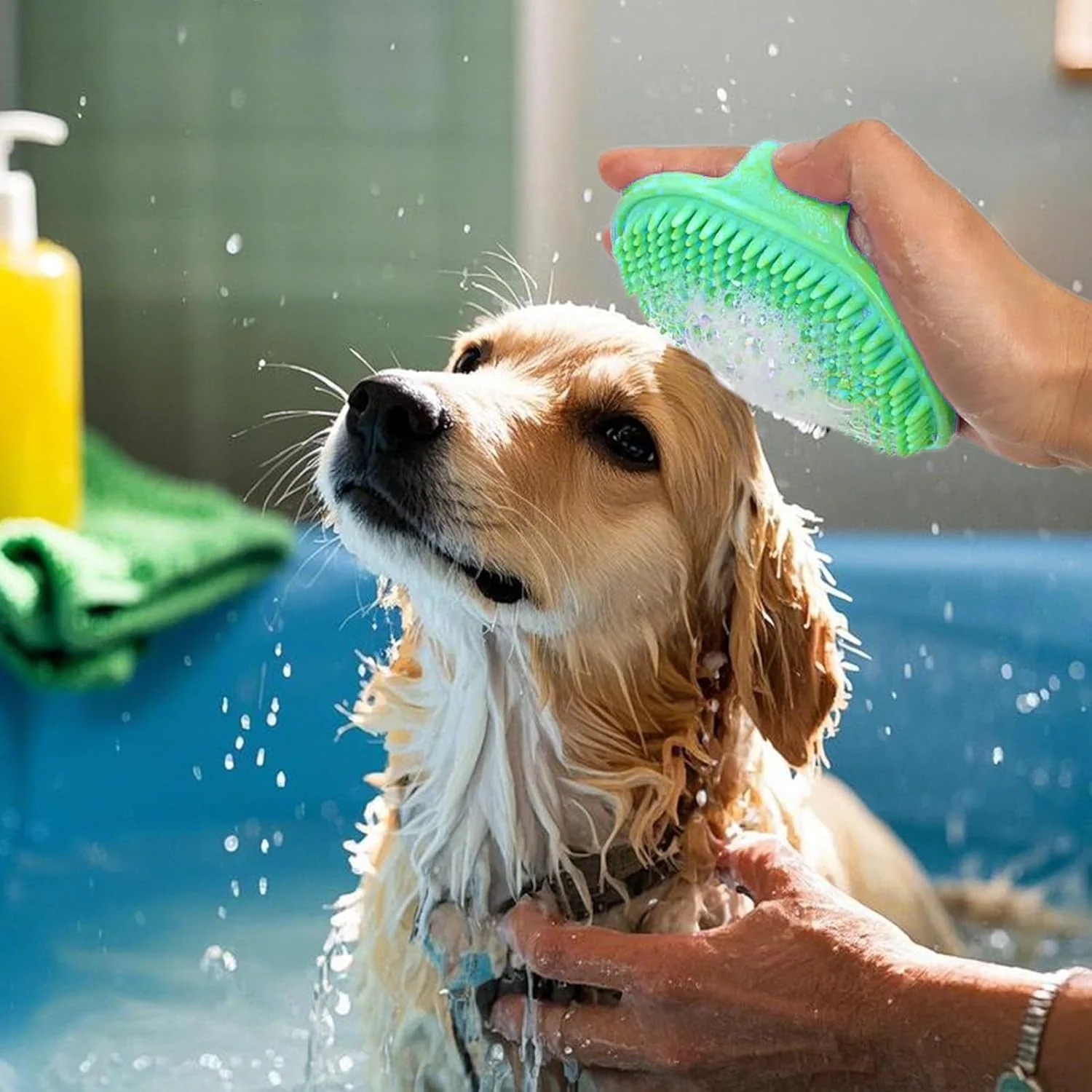 برس شامپو سگ - ابزار شانه ماساژ ارگونومیک - برس نرم حیوانات خانگی - برای گربه ها، بچه گربه ها، راسوها، اسب ها، خرگوش ها، خوکچه هندی، داخل و خارج از خانه
