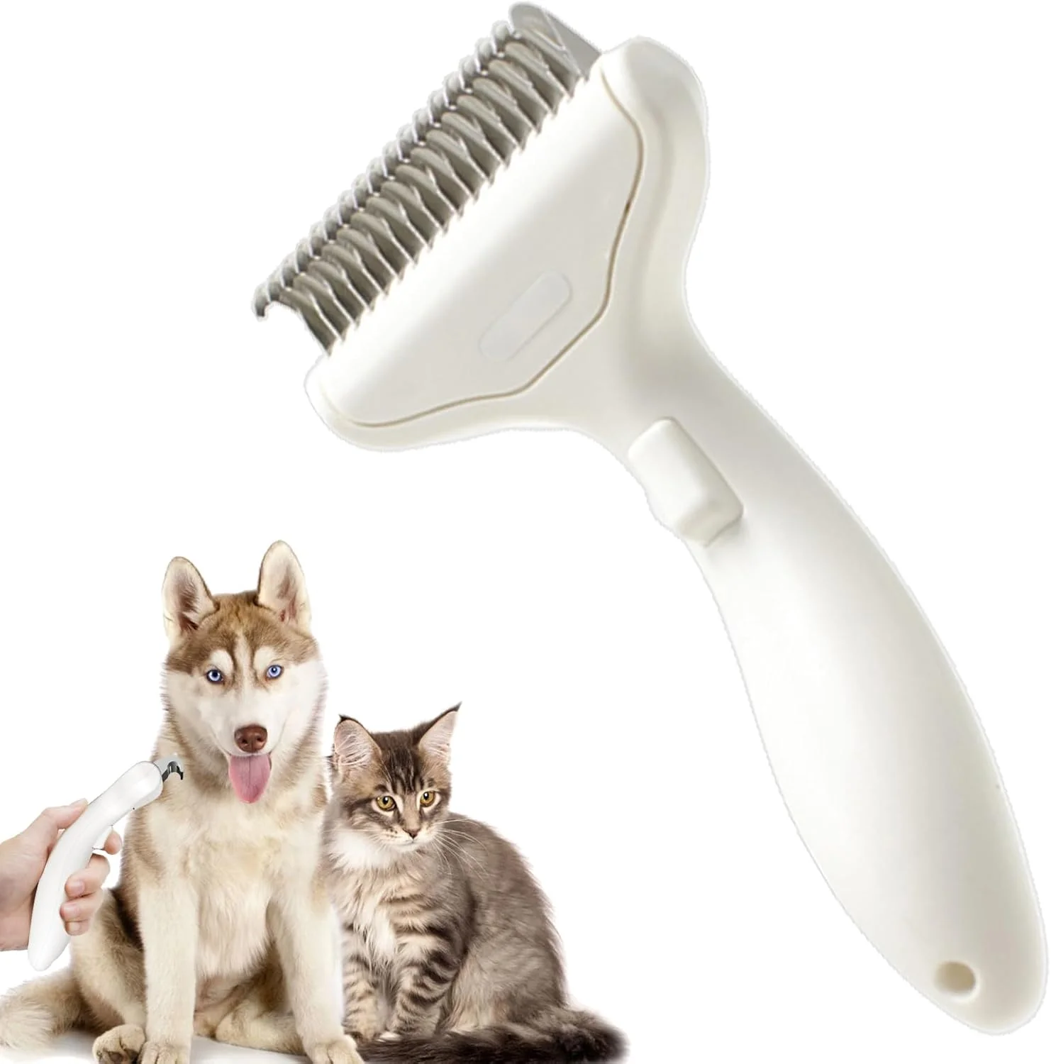 برس گربه برای ریزش مو - برس خود تمیز شونده استیل ضد زنگ، شانه تمیز کننده حیوانات خانگی، برای مسافرت، نظافت داخلی و خارجی، نظافت منزل، حمام کردن روزانه توله سگ و بچه گربه