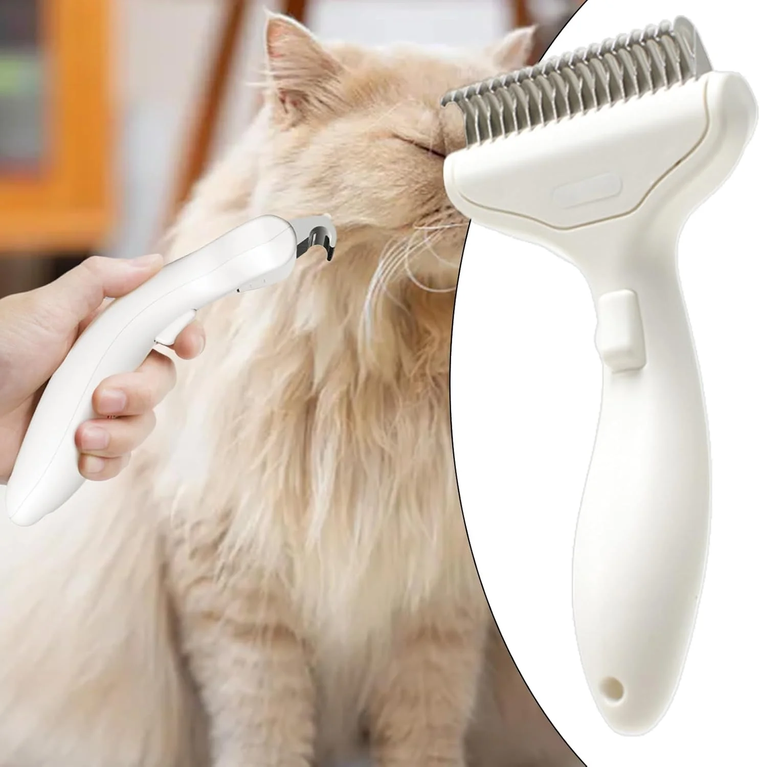 برس گربه برای ریزش مو - برس خود تمیز شونده استیل ضد زنگ، شانه تمیز کننده حیوانات خانگی، برای مسافرت، نظافت داخلی و خارجی، نظافت منزل، حمام کردن روزانه توله سگ و بچه گربه