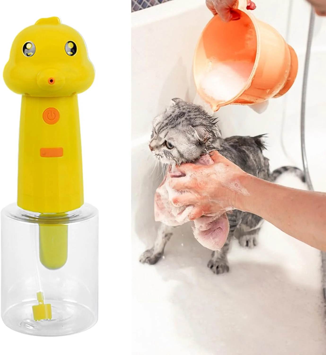 مخزن صابون سگ - اسپری حباب ساز اتوماتیک، فوم ساز شامپو سگ، برای حمام، سینک آشپزخانه، توالت، حمام حیوانات خانگی