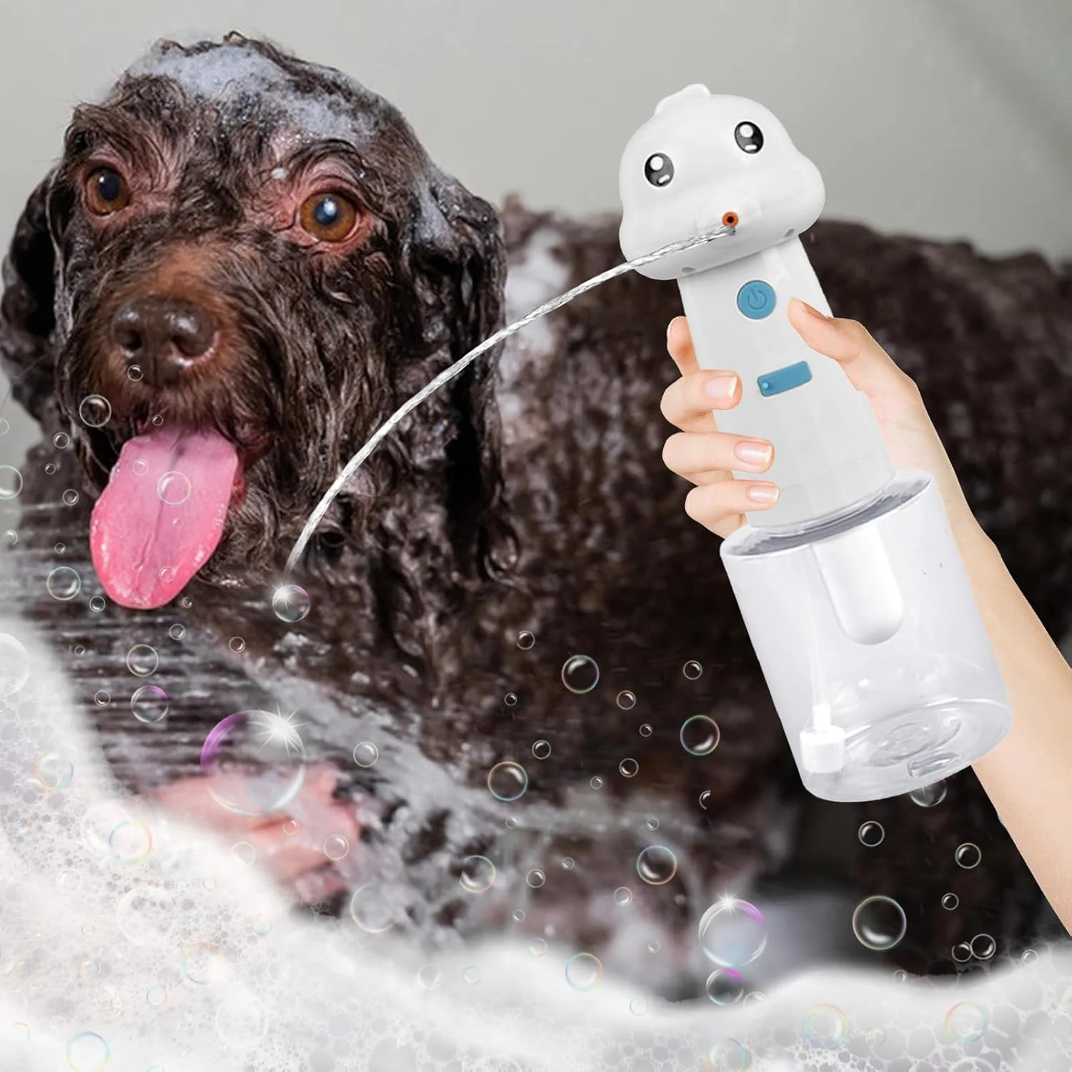 فوم ساز شامپو سگ برای حمام، اسپری کننده اتوماتیک حباب | پخش کننده صابون سگ، برای تمیز کردن سینک آشپزخانه و توالت حمام حیوانات خانگی