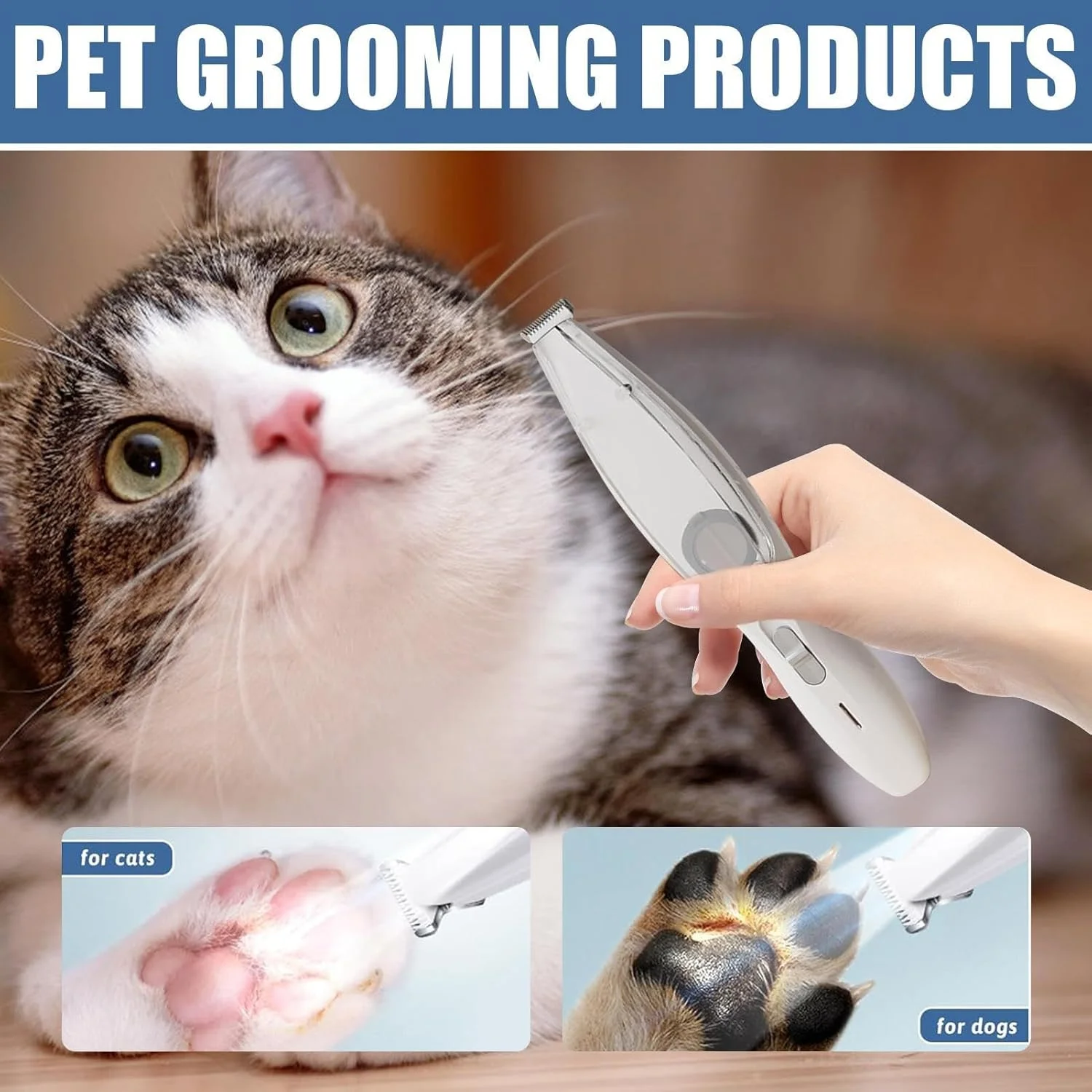 ماشین اصلاح پنجه حیوانات خانگی، ماشین اصلاح شارژی | ماشین اصلاح سگ برای نظافت، برای گربه ها، توله سگ ها، حیوانات خانگی نژاد کوچک و بزرگ، مناسب برای موهای ضخیم و ریزش مو ماشین اصلاح پنجه حیوانات خانگی، ماشین اصلاح شارژی | ماشین اصلاح سگ برای نظافت، برای گربه ها، توله سگ ها، حیوانات خانگی نژاد کوچک و بزرگ، مناسب برای موهای ضخیم و ریزش مو