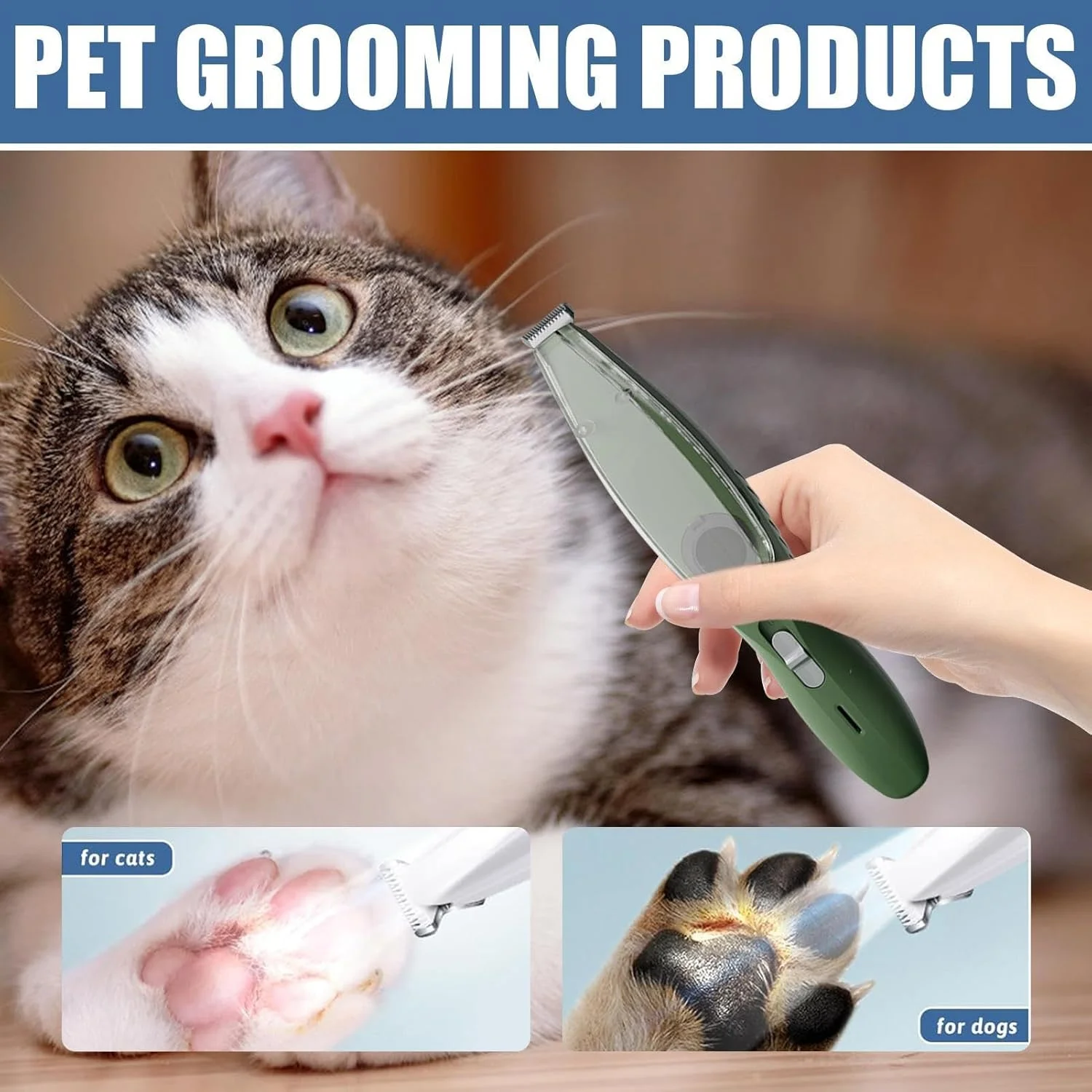 ماشین اصلاح پنجه سگ برای آرایش - ماشین اصلاح ناخن شارژی با صدای کم | ماشین اصلاح سگ برای آرایش - برای گربه ها توله سگ ها حیوانات خانگی نژاد کوچک و بزرگ با پوشش ضخیم و ریزش مو