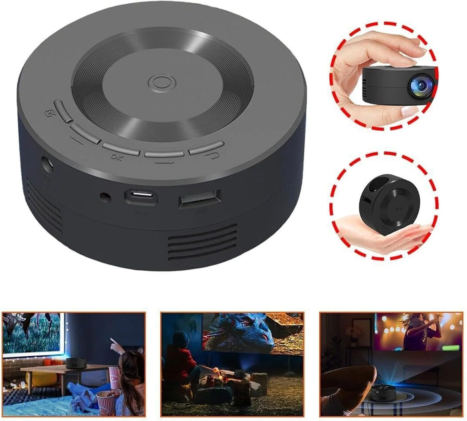 پروژکتور مینی قابل حمل GOWENIC با WiFi و کیفیت تصویر مطلوب، بلندگوی داخلی، پاور موبایل، نمایش همزمان صفحه نمایش گوشی پروژکتور مینی قابل حمل GOWENIC با WiFi و کیفیت تصویر مطلوب، بلندگوی داخلی، پاور موبایل، نمایش همزمان صفحه نمایش گوشی