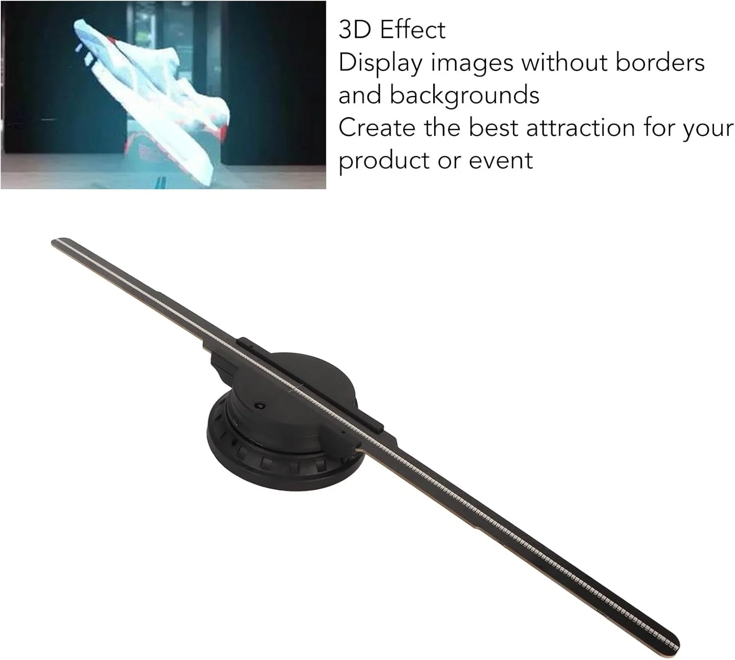 پروژکتور فن هولوگرام سه بعدی Goshyda، 16.9 اینچ فن پروژکتور هولوگرافی LED وای فای بلوتوث با 234 مهره LED، نمایشگر متحرک با رزولوشن 800x480، برای فروشگاه های تجاری، مغازه ها، تعطیلات (UK پروژکتور فن هولوگرام سه بعدی Goshyda، 16.9 اینچ فن پروژکتور هولوگرافی LED وای فای بلوتوث با 234 مهره LED، نمایشگر متحرک با رزولوشن 800x480، برای فروشگاه های تجاری، مغازه ها، تعطیلات (UK