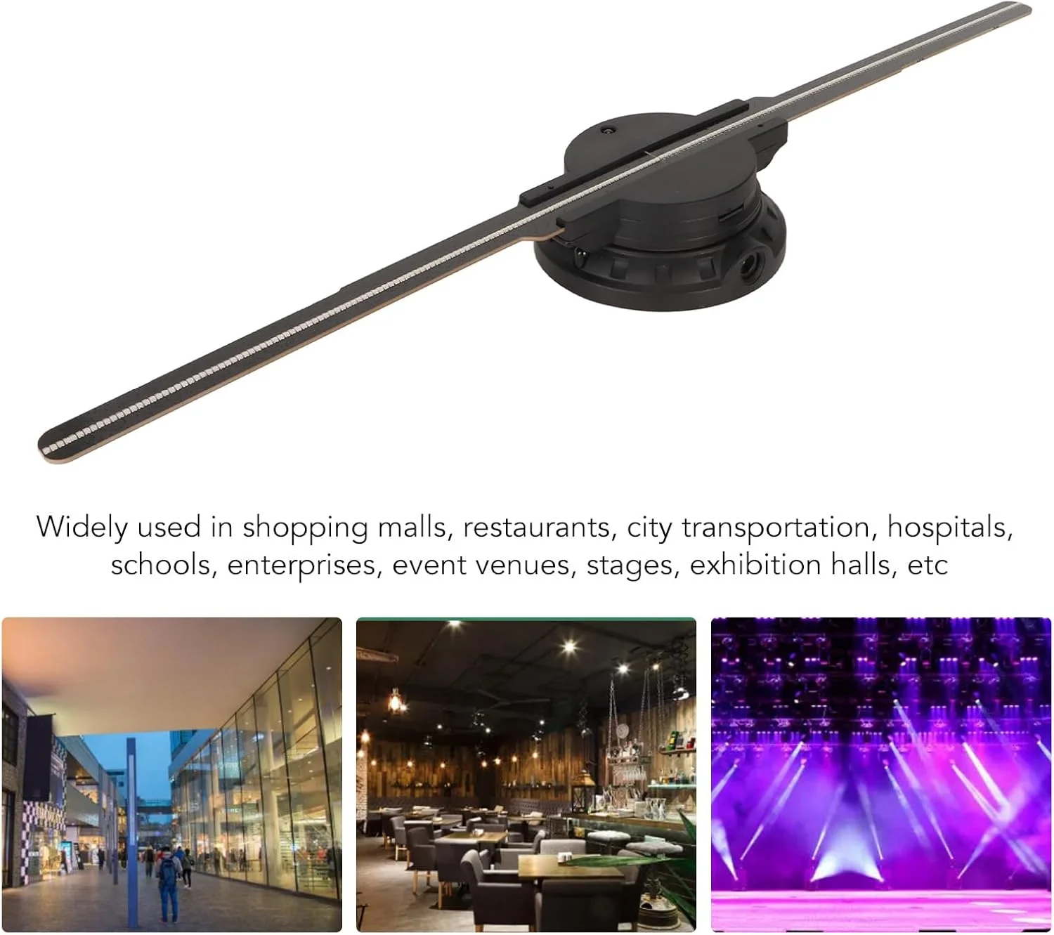 پروژکتور فن هولوگرام سه بعدی Goshyda، 16.9 اینچ فن پروژکتور هولوگرافی LED وای فای بلوتوث با 234 مهره LED، نمایشگر متحرک با رزولوشن 800x480، برای فروشگاه های تجاری، مغازه ها، تعطیلات (UK پروژکتور فن هولوگرام سه بعدی Goshyda، 16.9 اینچ فن پروژکتور هولوگرافی LED وای فای بلوتوث با 234 مهره LED، نمایشگر متحرک با رزولوشن 800x480، برای فروشگاه های تجاری، مغازه ها، تعطیلات (UK