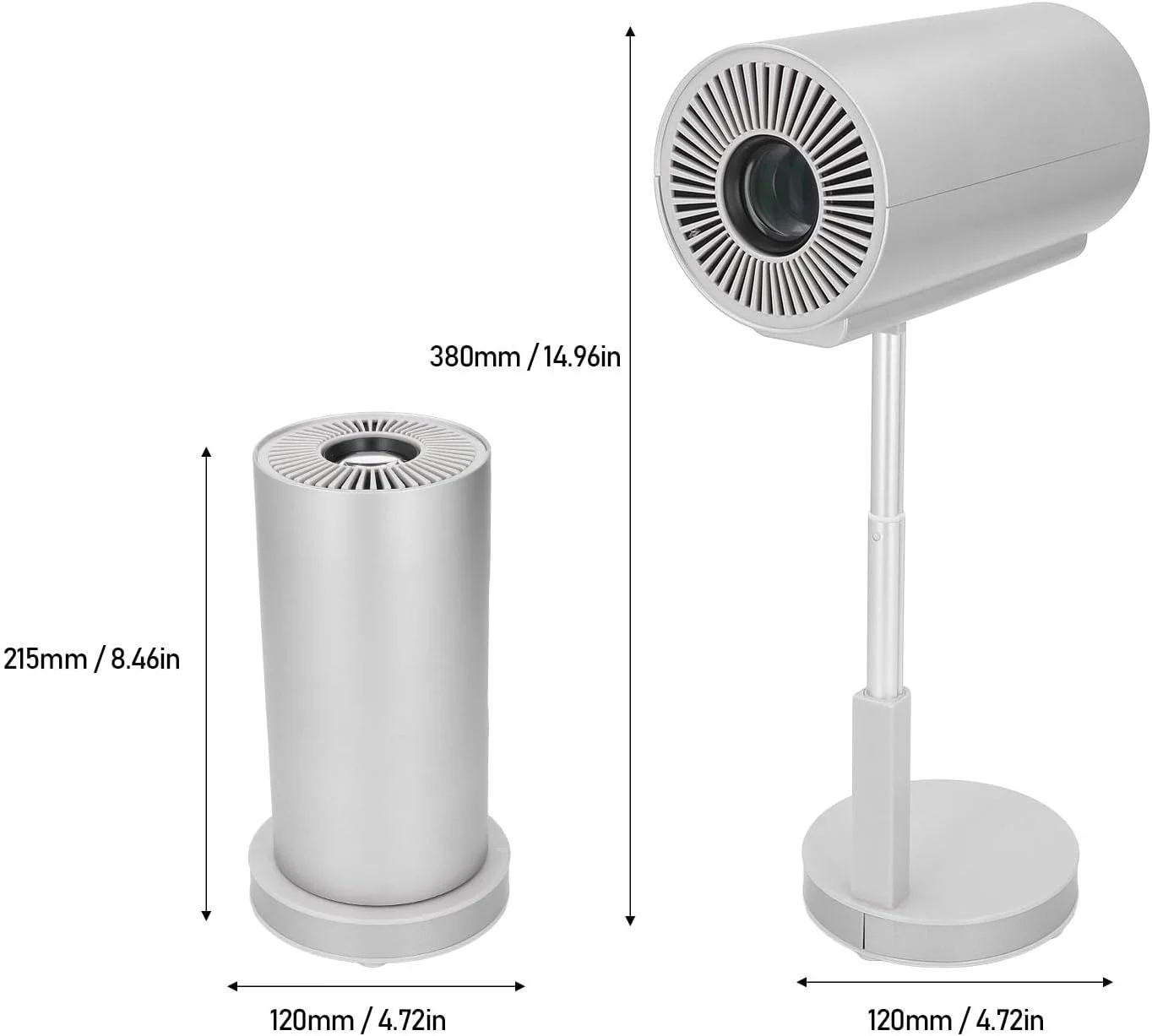 پروژکتور Gearwell، ویدئو پروژکتور، نمایشگر سینمای خانگی، پروژکتور ویدئویی 4K با کنترل صوتی 1G 8G BT قابل حمل با براکت مخفی برای سینمای خانگی