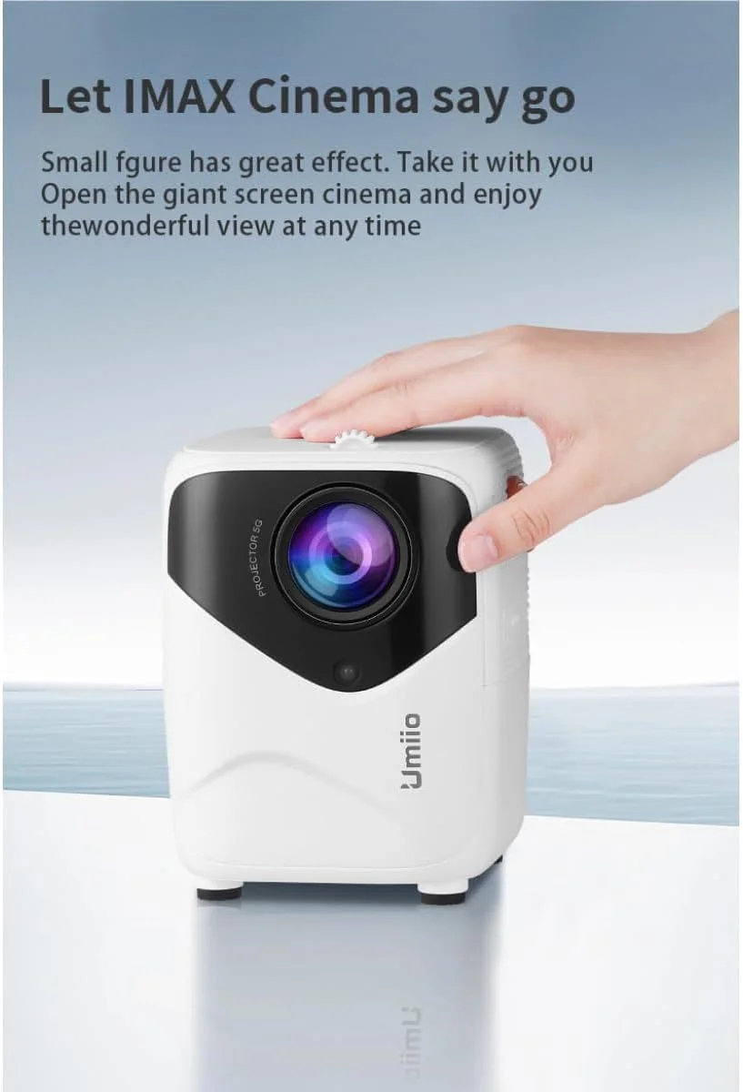 تجربه سرگرمی نهایی، پروژکتور هوشمند قابل حمل A009، کیفیت 1080P HD، وای فای 5G و بلوتوث، طراحی قابل حمل با پایه، تصاویر واضح و اتصال یکپارچه، بسته کامل با پرده نمایش