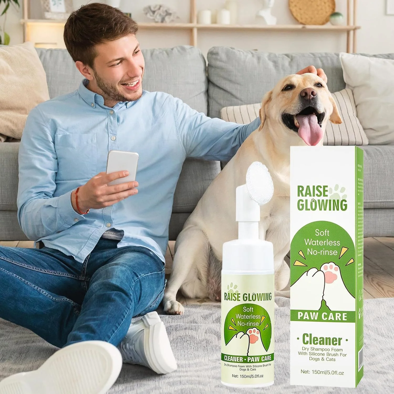 تمیز کننده پنجه سگ | تمیز کننده فوم مرطوب کننده | واشر تمیز کننده پنجه سگ - برای مسافرت، حمام کردن، تمیز کردن منزل، نظافت، پیاده روی، روتین روزانه در فضای باز