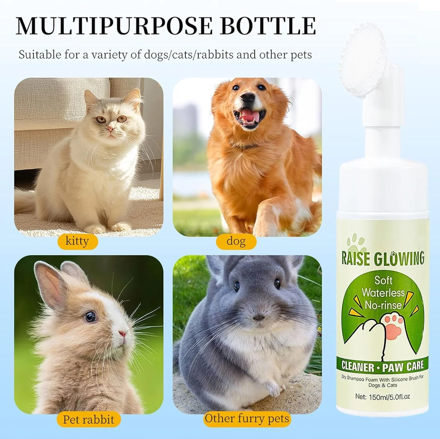 تمیز کننده پنجه سگ، شوینده مرطوب کننده فوم دار - شستشوی پنجه سگ، برای نظافت روزانه در فضای باز، حمام کردن، مسافرت، نظافت و روال پیاده روی تمیز کننده پنجه سگ، شوینده مرطوب کننده فوم دار - شستشوی پنجه سگ، برای نظافت روزانه در فضای باز، حمام کردن، مسافرت، نظافت و روال پیاده روی