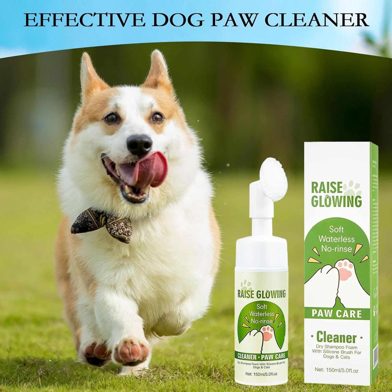 تمیز کننده پنجه سگ - تمیز کننده فوم مرطوب کننده، شستشوی پنجه سگ - برای نظافت روزانه در فضای باز، حمام کردن، مسافرت، نظافت و پیاده روی