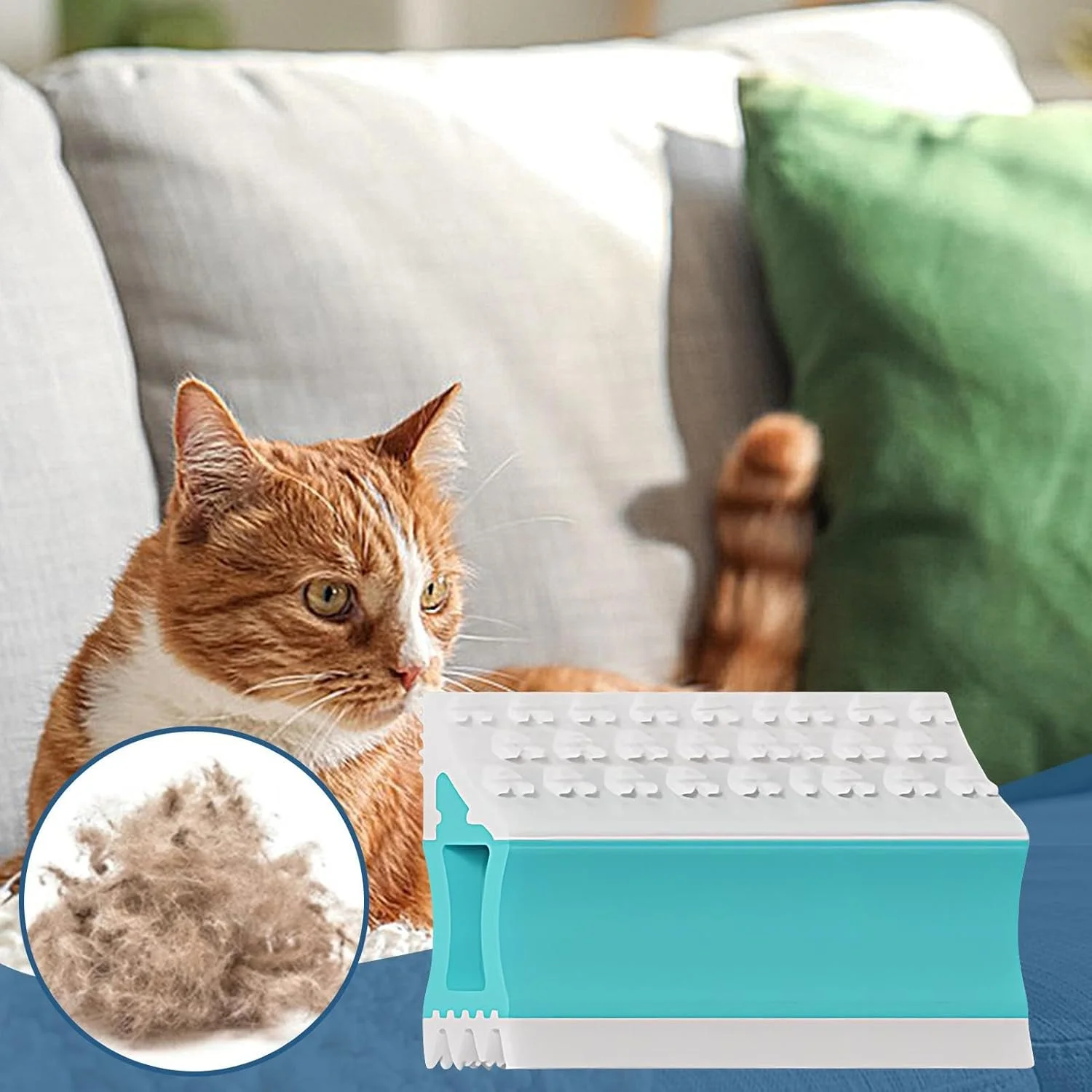 برس موی حیوانات خانگی برای مبلمان | ابزار پرزگیر دو طرفه و قابل استفاده مجدد - برس موی حیوانات خانگی برای مبلمان، تختخواب، فرش، ماشین، مبل، خانه