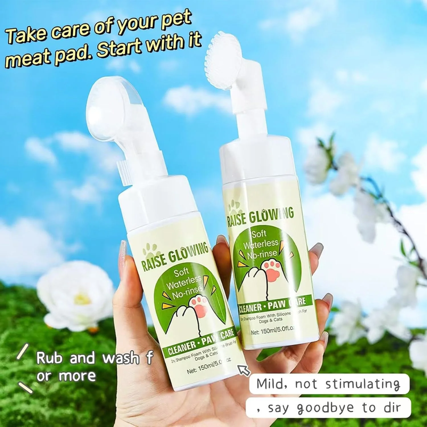 تمیز کننده پای سگ، تمیز کننده فوم مرطوب کننده - واشر پنجه توله سگ | برای مسافرت، حمام کردن، تمیز کردن خانه، نظافت، پیاده روی، روال روزانه در فضای باز