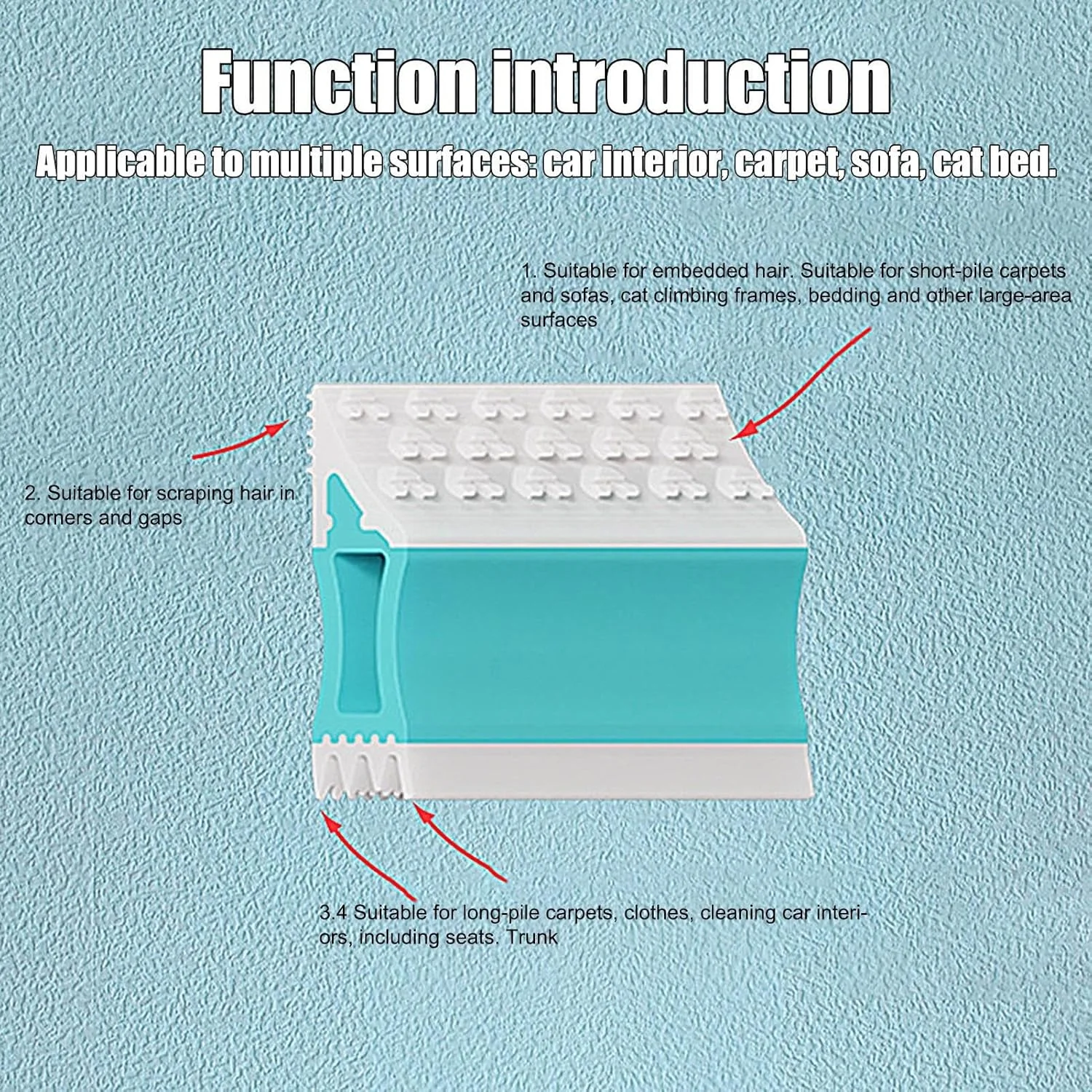 ابزار حذف موی سگ، پاک کننده دو طرفه و قابل استفاده مجدد - حذف موی سگ و حیوانات خانگی از مبلمان و لباس، مناسب برای رختخواب، فرش، ماشین، مبلمان، مبل، خانه