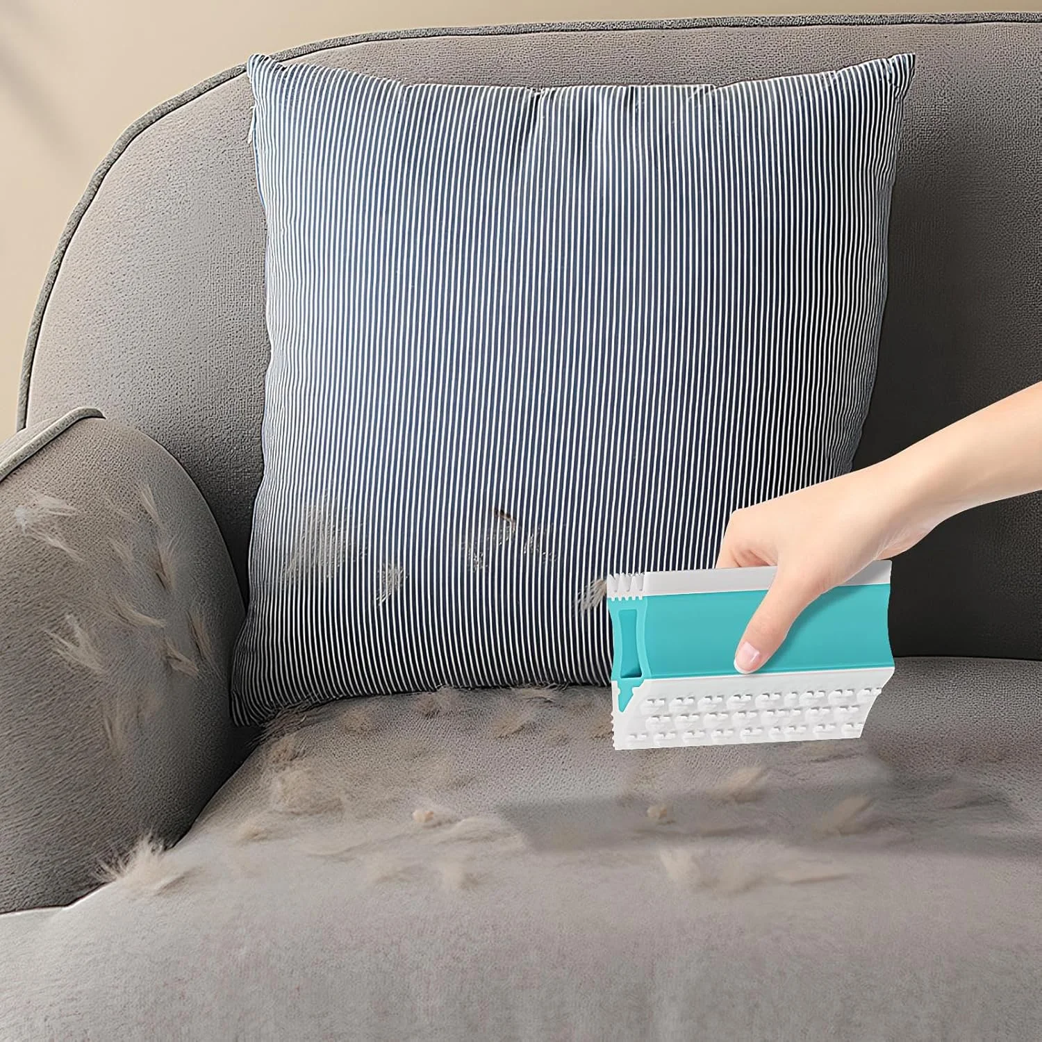 برس پاک کننده موی حیوانات خانگی برای مبلمان | ابزار دو طرفه خراشنده قابل استفاده مجدد | برس پاک کننده مو برای تمیز کردن لباس - برای رختخواب، فرش، ماشین، مبلمان، کاناپه، خانه