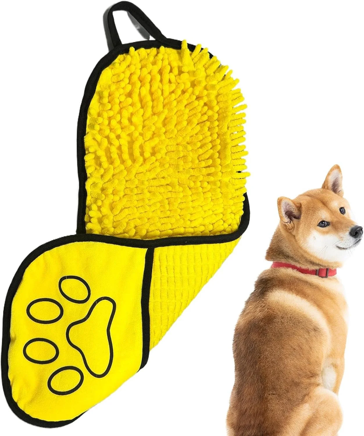 حوله خشک کن سگ - روپوش های قابل شستشو 53x17 سانتی متر | حوله نرم سگ | برای تمیز کردن توله سگ، گربه، شیشه، پنجره، درب، شستشوی ماشین، منزل، داخل و خارج از منزل