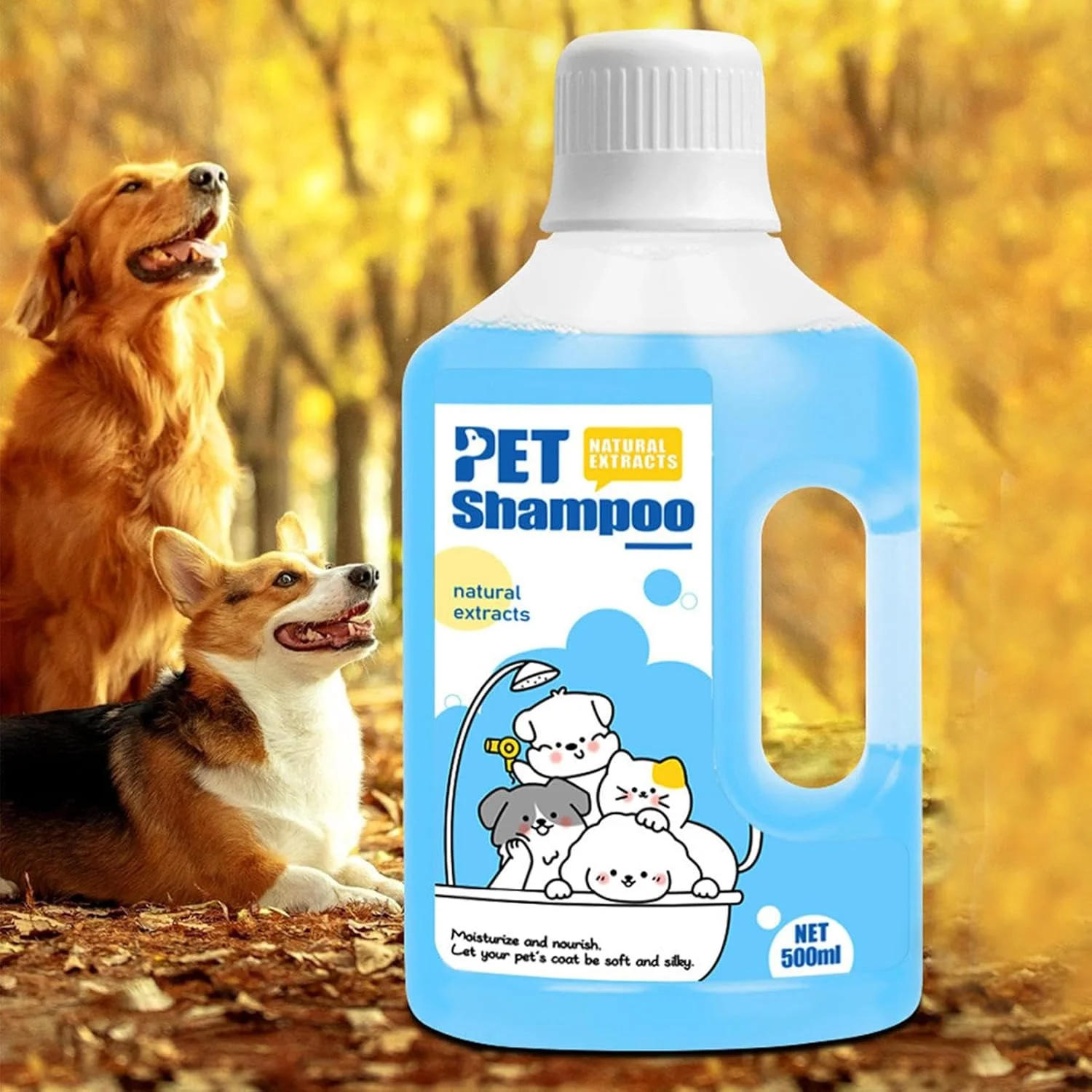 شامپو سگ، شوینده بدن 500 میلی لیتر - شامپو پاک کننده سگ | برای بچه گربه، توله سگ، پوست خشک حساس و خارش دار، حمام، لکه ادرار و رفع بو