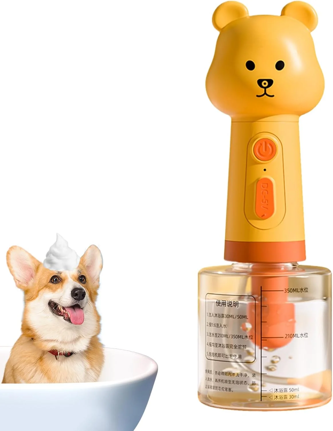 پخش کننده شامپو سگ، اسپری شامپو سگ - ابزار نظافت حیوانات خانگی فوم کننده نرم کننده مدل خرس برای شستشوی مراقبت از پنجه پخش کننده شامپو سگ، اسپری شامپو سگ - ابزار نظافت حیوانات خانگی فوم کننده نرم کننده مدل خرس برای شستشوی مراقبت از پنجه