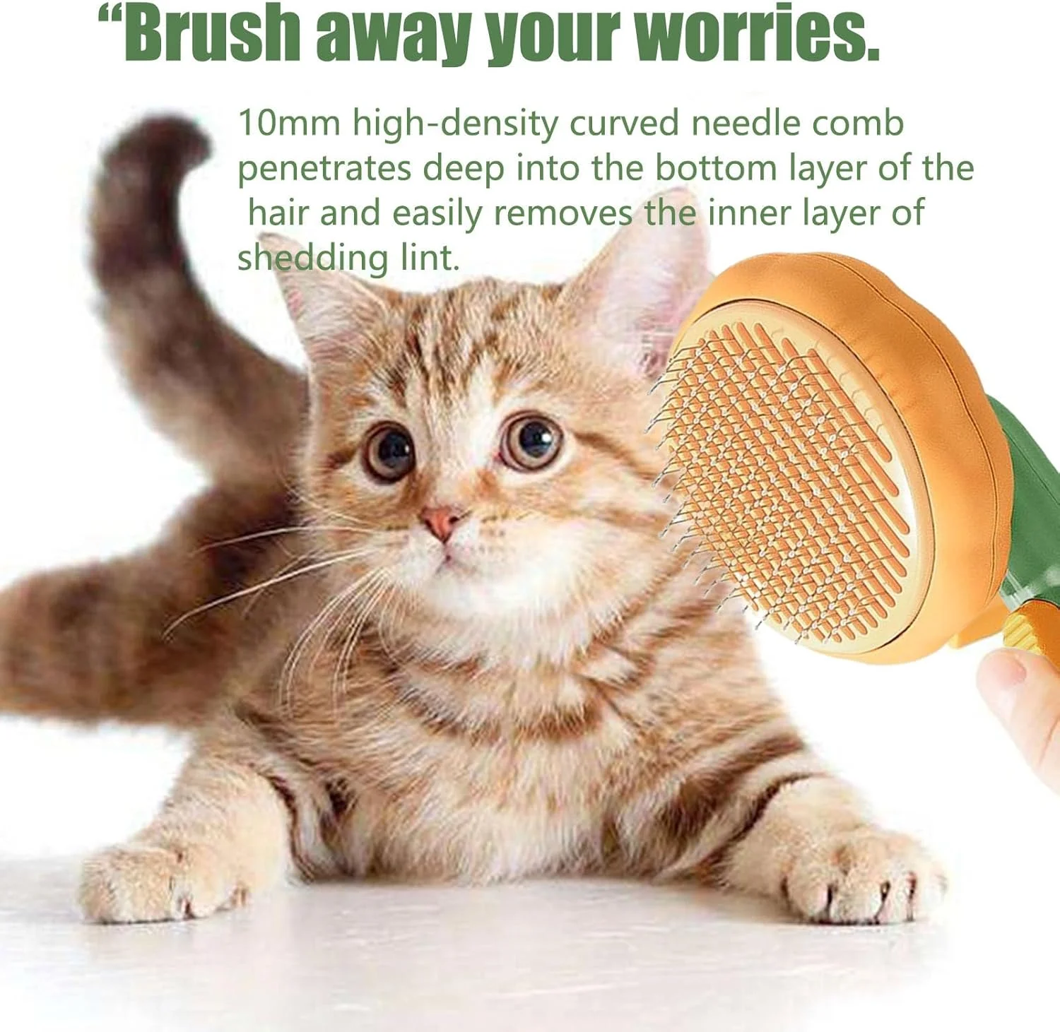 برس گربه | شانه برس سگ برای حیوانات خانگی مو بلند | ابزار ماساژ شانه خود تمیز شونده باز کننده گره با کنترل ریزش مو برای شستشوی دوش حیوانات خانگی در داخل خانه، فرش، بچه گربه، توله سگ