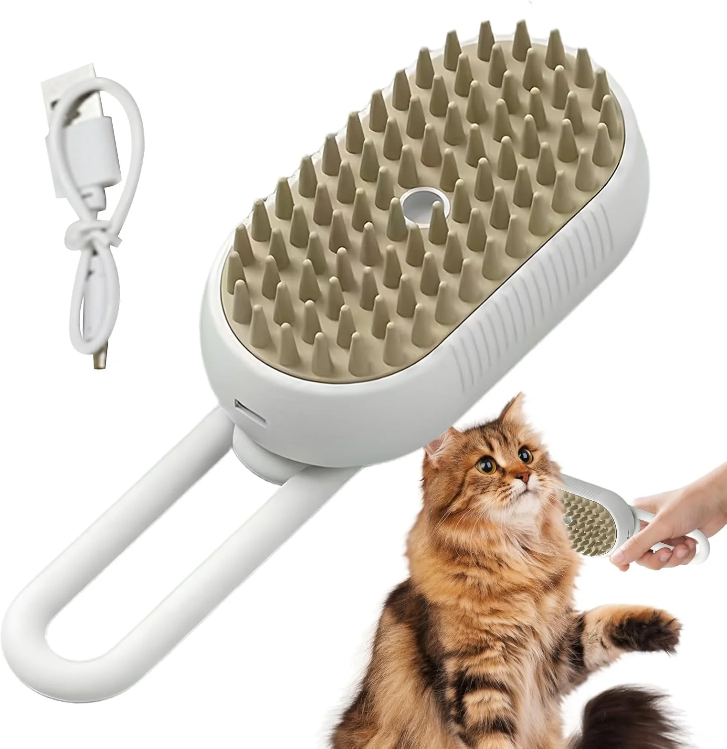 برس بخار برای گربه ها - شانه بچه گربه قابل شارژ USB، شانه آرام و ملایم برای از بین بردن موهای شل برای حمام، خانه، مسافرت، فضای باز، فضای داخلی، بچه گربه های مو بلند برس بخار برای گربه ها - شانه بچه گربه قابل شارژ USB، شانه آرام و ملایم برای از بین بردن موهای شل برای حمام، خانه، مسافرت، فضای باز، فضای داخلی، بچه گربه های مو بلند
