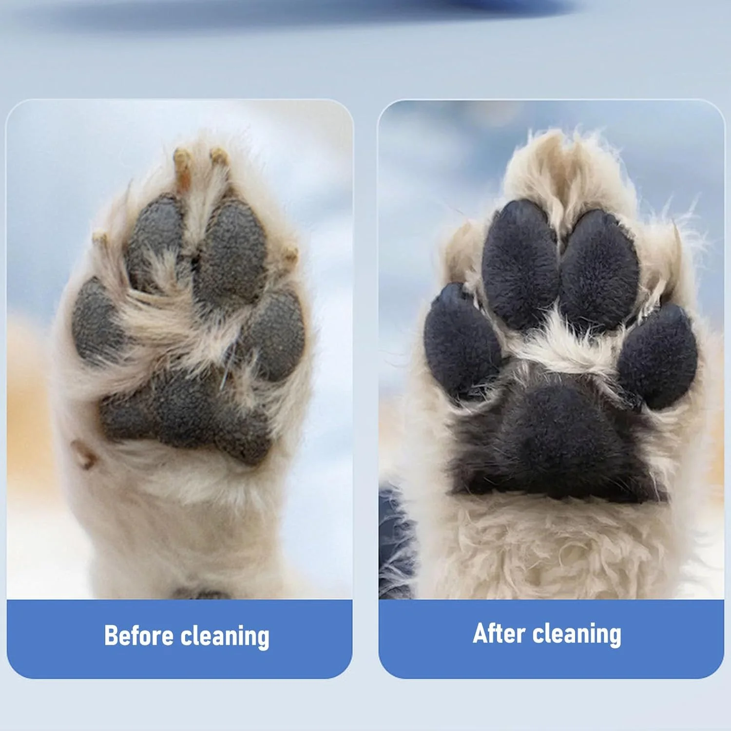 دستگاه شستشوی برقی پای حیوانات خانگی سوراندی، فنجان تمیز کننده خودکار پای سگ با طراحی پلاستیکی ایمن و شروع با یک کلیک، تمیز کننده قابل حمل برای سگ ها و گربه ها (آبی)