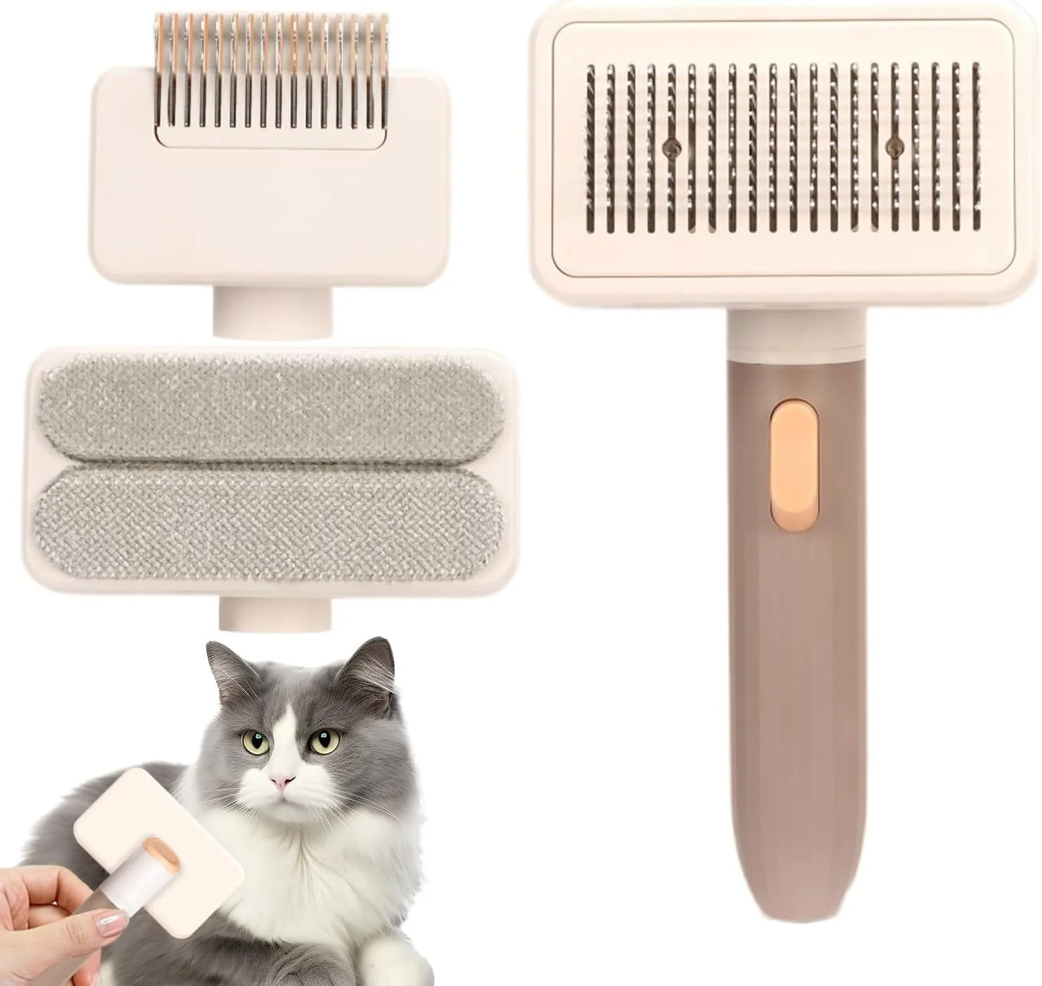 برس موی گربه برای گربه های داخل خانه | ابزار شانه ماساژ و نظافت حیوانات خانگی | از بین برنده موی گربه | برای سگ ها، توله سگ ها، بچه گربه ها، منزل، سالن، حمام، اسپا، دوش، مسافرت در فضای باز