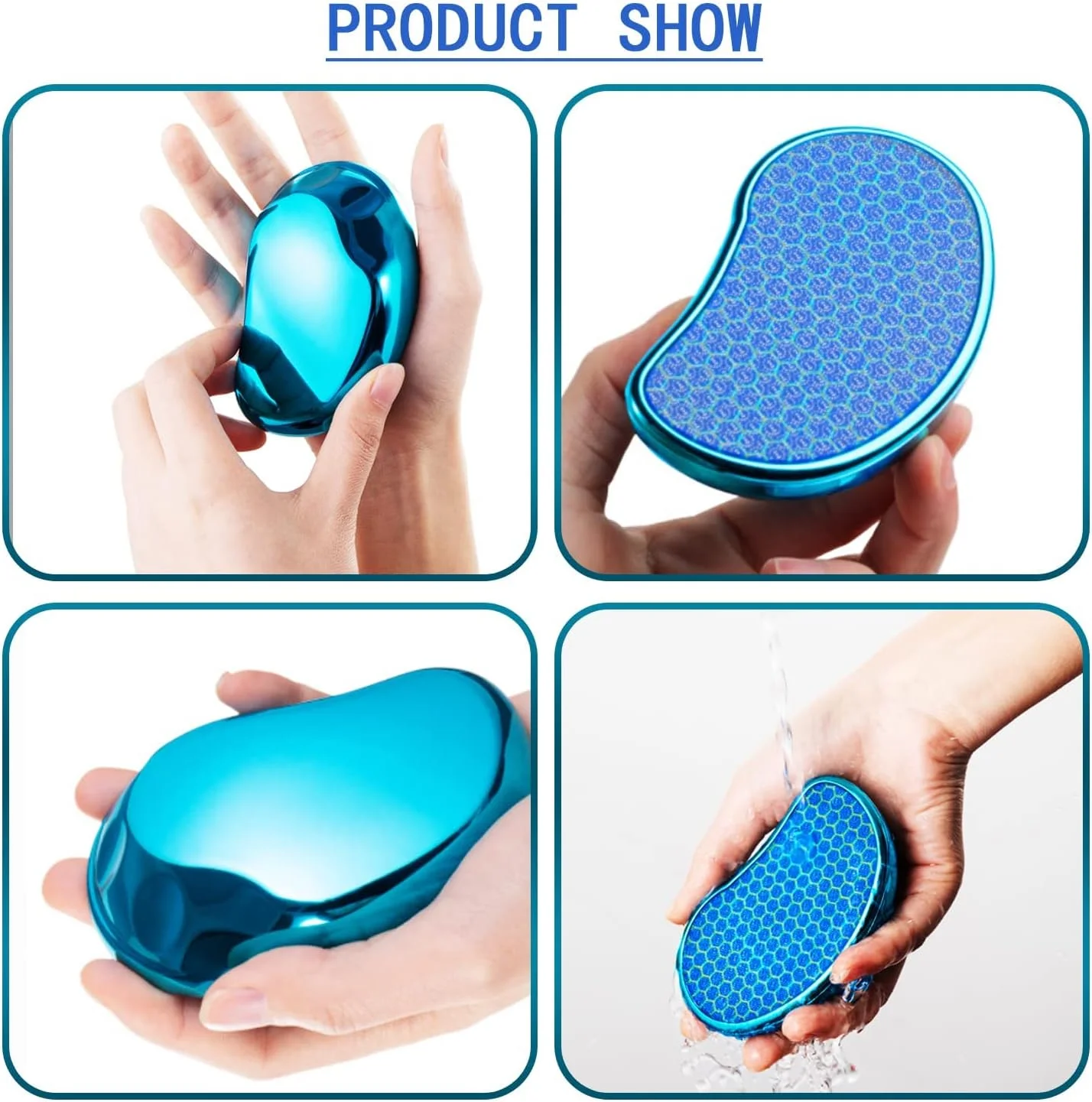 سوهان پدیکور شیشه ای KASTWAVE، سنگ پا نانو کریستالی نوآورانه برای استفاده در سفر، اسکرابر پدیکور قابل حمل برای پاشنه های ترک خورده (لانه زنبوری)