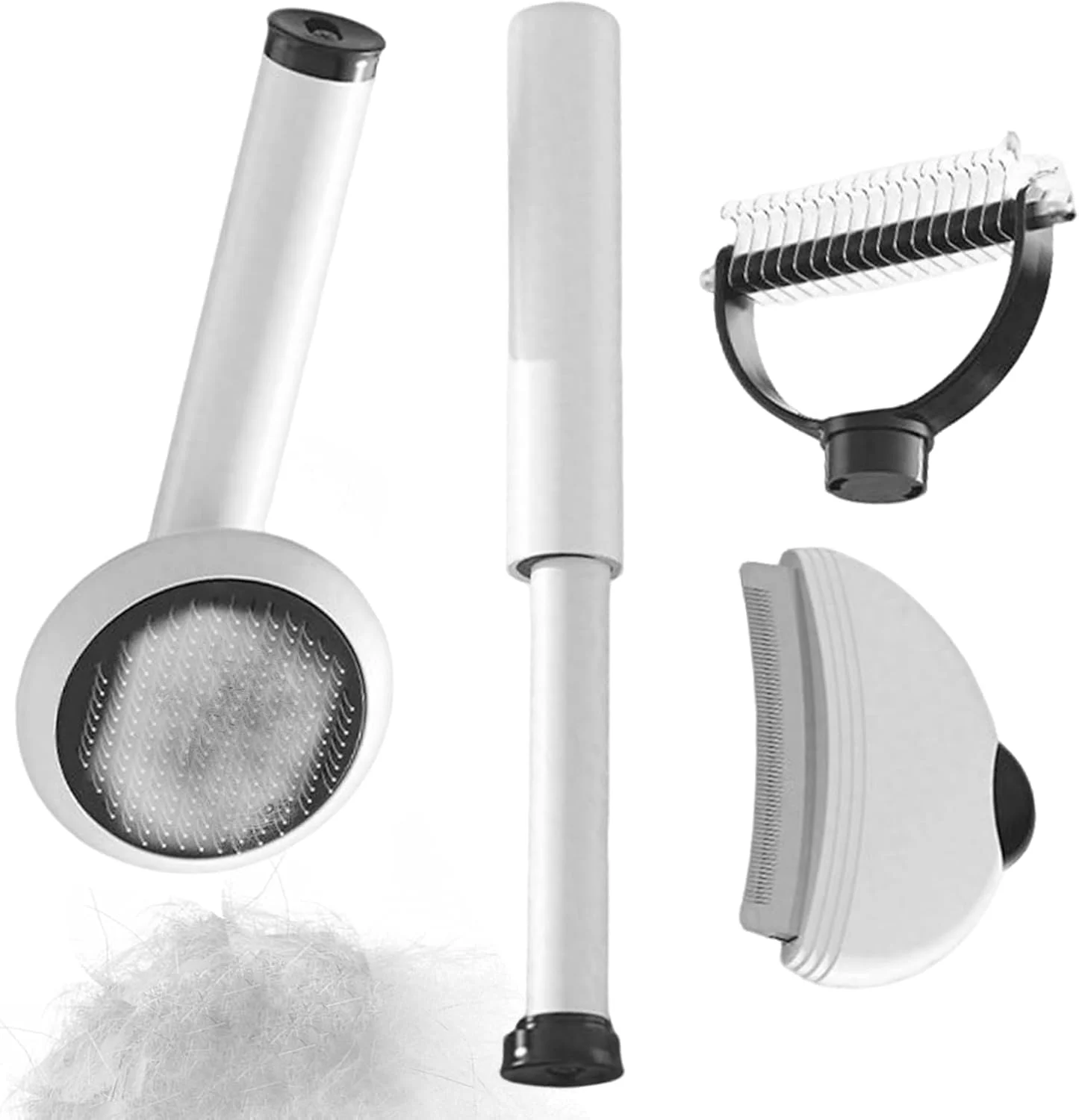 برس ریزش موی گربه، ست شانه ماساژ 4 در 1 توله سگ، شانه ماساژ قابل حمل توله سگ | برای ریزش مو، حمام کردن سگ ها، گربه ها، منزل، سالن، داخل و خارج از منزل