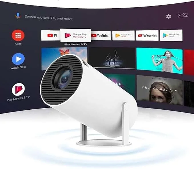 پروژکتور هوشمند اندروید 11.0 با کیفیت Ultra HD و محدوده دینامیکی بالا، 160 انسی لومن، وای فای دو بانده 2.4/5G، صفحه نمایش LCD 10.9 سانتی متری، کنترل از راه دور