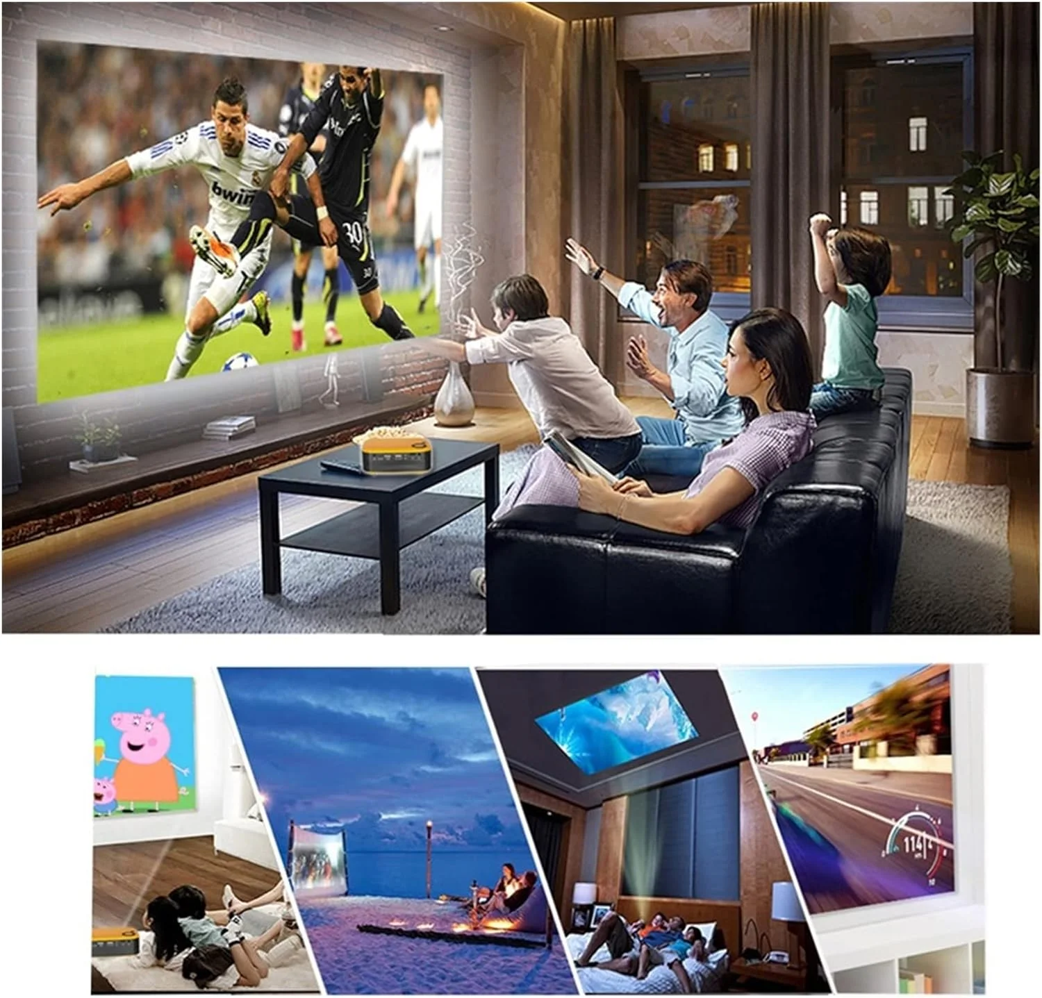 پروژکتور کوچک قابل حمل CBWCCY UC28D 20,000H پخش کننده رسانه خانگی با کیفیت بالا Full 1080P HD پشتیبانی از USB/AV/Screencast برای تلفن/تلویزیون پروژکتور کوچک قابل حمل CBWCCY UC28D 20,000H پخش کننده رسانه خانگی با کیفیت بالا Full 1080P HD پشتیبانی از USB/AV/Screencast برای تلفن/تلویزیون