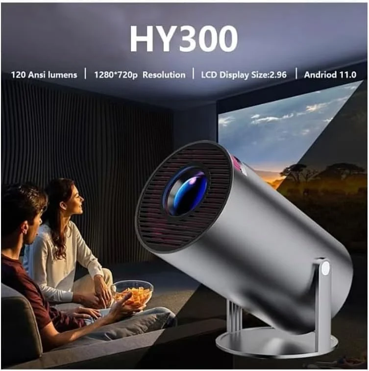 پروژکتور مینی قابل حمل HY300 PRO، پشتیبانی از 4K 1080P با WIFI6 دو بانده 5G بی سیم 5.0 بلوتوث اندروید 11، 160 ANSI، چرخش 180 درجه، تصحیح خودکار کیستون، پروژکتور ویدئویی صفحه نمایش 35 تا 130 اینچ پروژکتور مینی قابل حمل HY300 PRO، پشتیبانی از 4K 1080P با WIFI6 دو بانده 5G بی سیم 5.0 بلوتوث اندروید 11، 160 ANSI، چرخش 180 درجه، تصحیح خودکار کیستون، پروژکتور ویدئویی صفحه نمایش 35 تا 130 اینچ