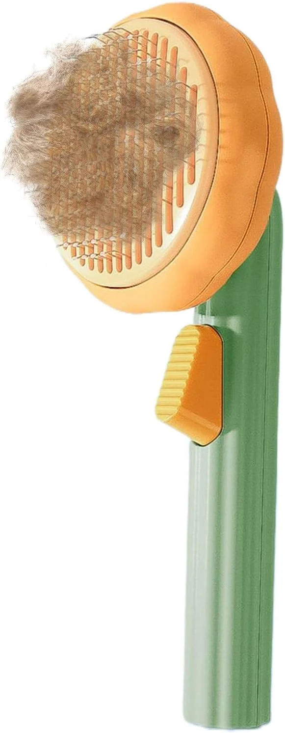 برس نظافت سگ - شانه برس موی حیوانات خانگی برای سگ ها | ابزار شانه ماساژ خود تمیز شونده با طراحی به شکل کدو تنبل برای حمام، دوش، شستشو، مراقبت از حیوانات خانگی در خانه