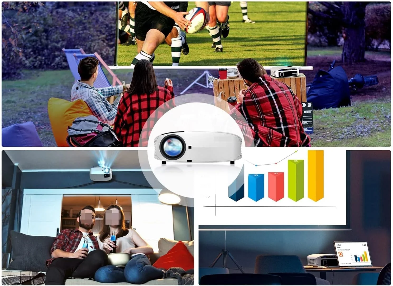 پروژکتور وای فای 5G مدل CBWCCY Leisure 510PW با کیفیت اصلی 1080P، دارای نرم افزار آفیس داخلی، تصحیح زاویه ±60° 4D و زوم، پروژکتور قابل حمل برای تلفن/تلویزیون پروژکتور وای فای 5G مدل CBWCCY Leisure 510PW با کیفیت اصلی 1080P، دارای نرم افزار آفیس داخلی، تصحیح زاویه ±60° 4D و زوم، پروژکتور قابل حمل برای تلفن/تلویزیون