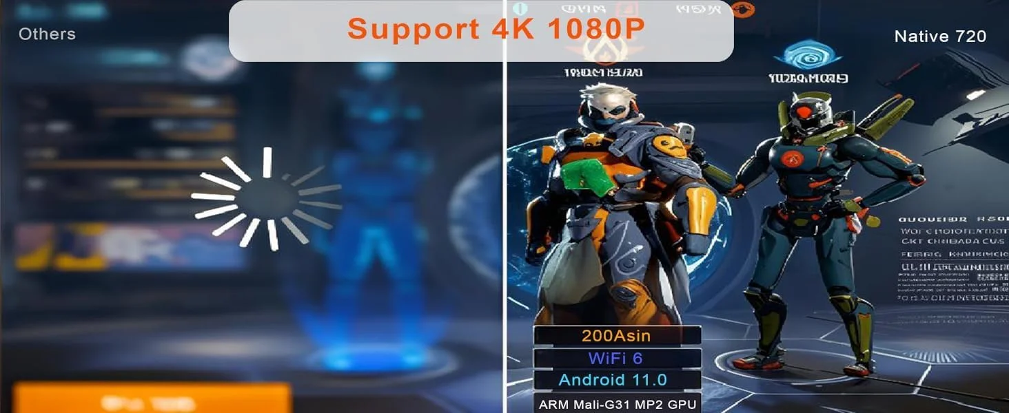 پروژکتور مینی قابل حمل مرلین 4K 1080P فول اچ دی سازگار با اندروید 11 و نتفلیکس - WiFi 6، BT 5.0، چرخش 180 درجه، پروژکتور سینمای خانگی قابل حمل با پشتیبانی از برنامه پروژکتور مینی قابل حمل مرلین 4K 1080P فول اچ دی سازگار با اندروید 11 و نتفلیکس - WiFi 6، BT 5.0، چرخش 180 درجه، پروژکتور سینمای خانگی قابل حمل با پشتیبانی از برنامه