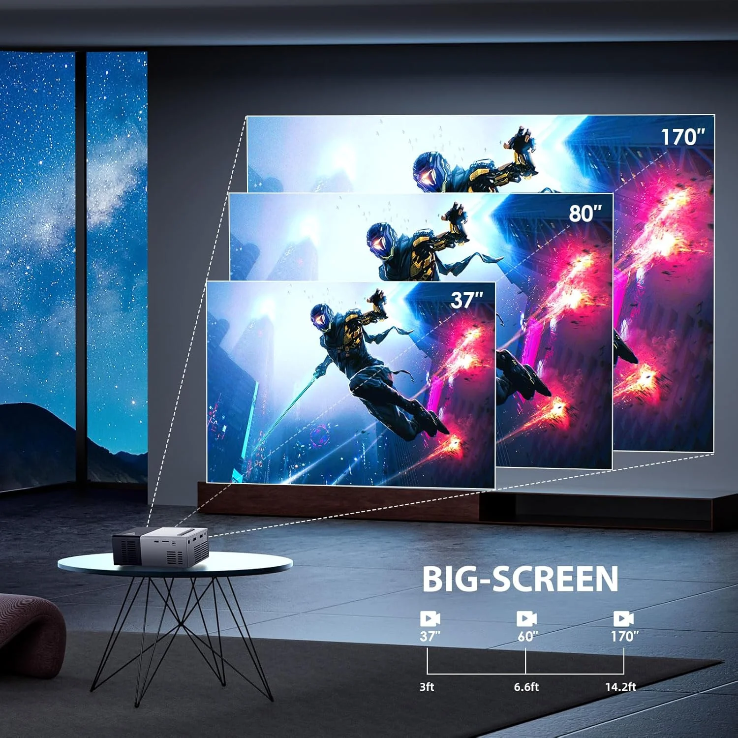 مینی پروژکتور iTJQ، پروژکتور قابل حمل با پشتیبانی از 1080P برای فیلم های داخلی و خارجی، پروژکتور تلفن سازگار با iOS/ Android، لپ تاپ، تی وی استیک/ PS5، USB/HDMI/Type-C (مشکی، VF200) مینی پروژکتور iTJQ، پروژکتور قابل حمل با پشتیبانی از 1080P برای فیلم های داخلی و خارجی، پروژکتور تلفن سازگار با iOS/ Android، لپ تاپ، تی وی استیک/ PS5، USB/HDMI/Type-C (مشکی، VF200)