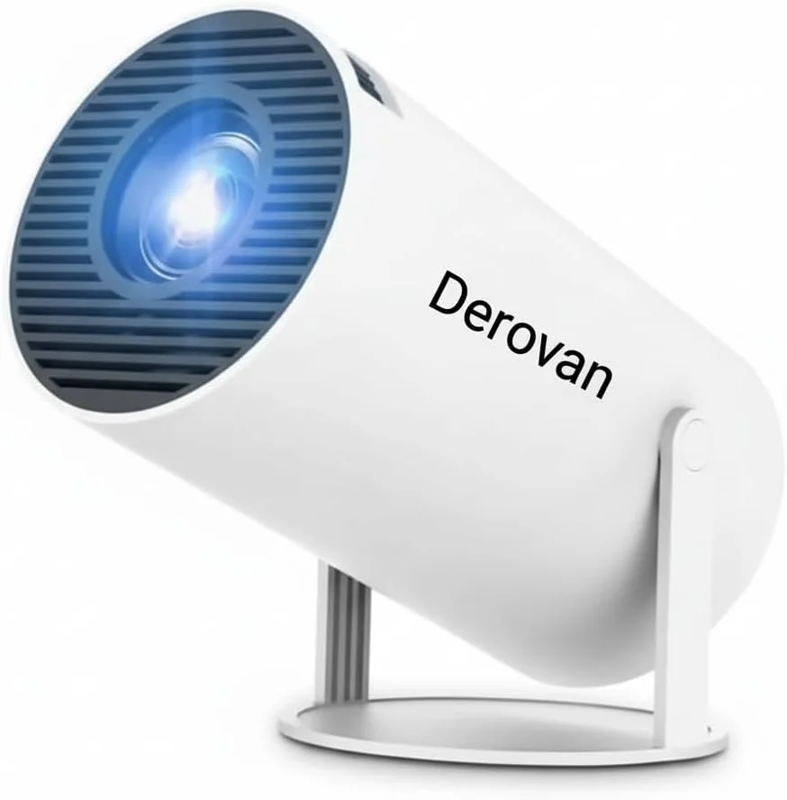 پروژکتور مینی قابل حمل Derovan – کیفیت Full HD 1080P و قابلیت پخش 4K، وایفای هوشمند و بیسیم، تصحیح خودکار کیستون، صفحه نمایش چرخان 180 درجه، اندازه تصویر قابل تنظیم پروژکتور مینی قابل حمل Derovan – کیفیت Full HD 1080P و قابلیت پخش 4K، وایفای هوشمند و بیسیم، تصحیح خودکار کیستون، صفحه نمایش چرخان 180 درجه، اندازه تصویر قابل تنظیم