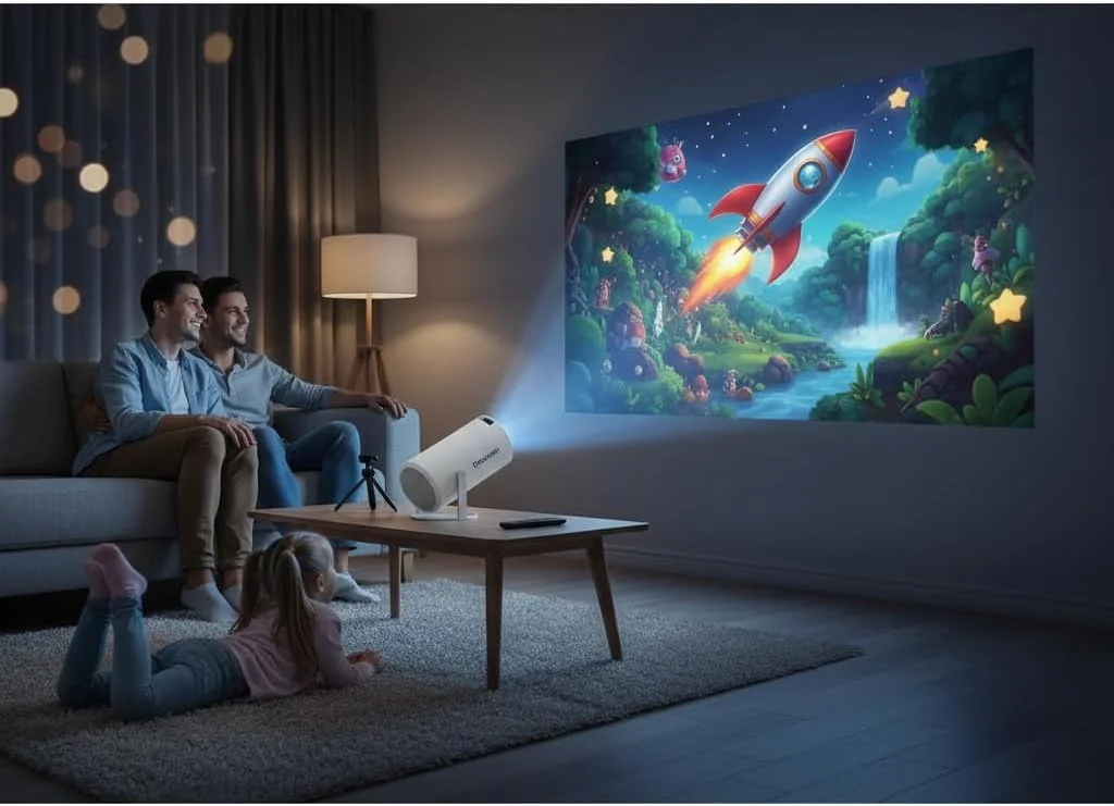 پروژکتور مینی قابل حمل Derovan – کیفیت Full HD 1080P و قابلیت پخش 4K، وایفای هوشمند و بیسیم، تصحیح خودکار کیستون، صفحه نمایش چرخان 180 درجه، اندازه تصویر قابل تنظیم پروژکتور مینی قابل حمل Derovan – کیفیت Full HD 1080P و قابلیت پخش 4K، وایفای هوشمند و بیسیم، تصحیح خودکار کیستون، صفحه نمایش چرخان 180 درجه، اندازه تصویر قابل تنظیم