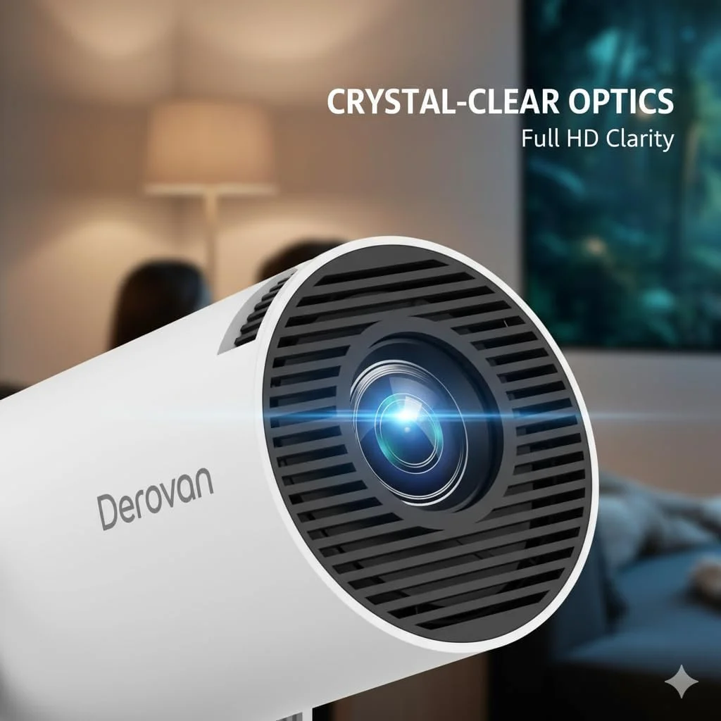 پروژکتور مینی هوشمند Derovan HY300 Pro با WiFi 6 و بلوتوث 5.0 | پروژکتور سینمای خانگی قابل حمل اندروید 11.0 با Keystone خودکار، حداکثر صفحه نمایش 130 اینچی، 720P Native، پشتیبانی از 4K، بلندگوی داخلی، 180 درجه پروژکتور مینی هوشمند Derovan HY300 Pro با WiFi 6 و بلوتوث 5.0 | پروژکتور سینمای خانگی قابل حمل اندروید 11.0 با Keystone خودکار، حداکثر صفحه نمایش 130 اینچی، 720P Native، پشتیبانی از 4K، بلندگوی داخلی، 180 درجه